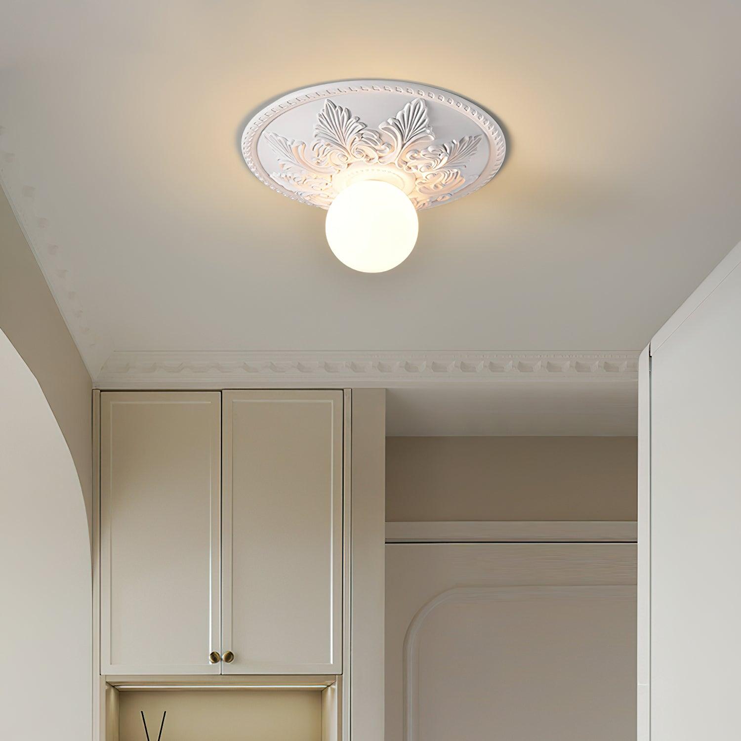 Ceiling Light Resin Canopy Glass Globe Classic Ornate - Neutralighting