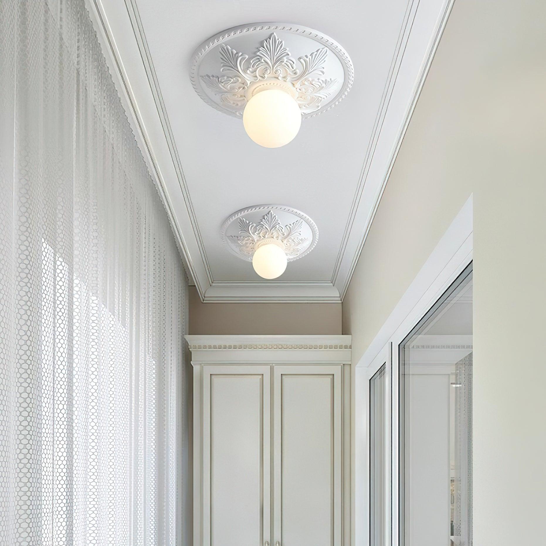 Ceiling Light Resin Canopy Glass Globe Classic Ornate - Neutralighting