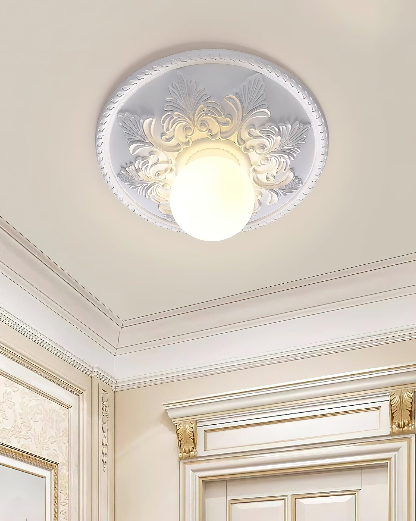 Ceiling Light Resin Canopy Glass Globe Classic Ornate - Neutralighting