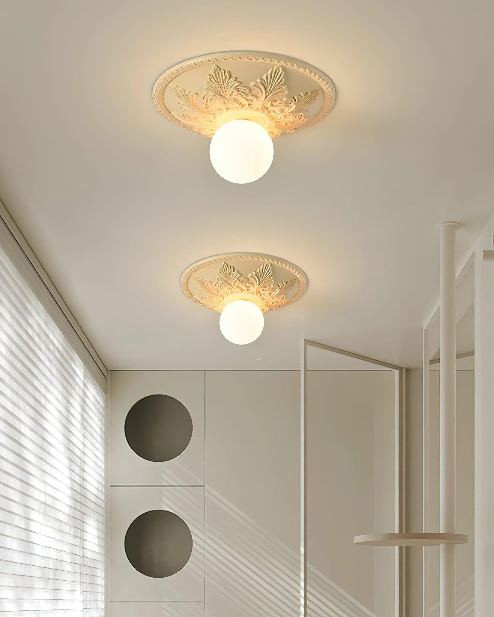 Ceiling Light Resin Canopy Glass Globe Classic Ornate - Neutralighting