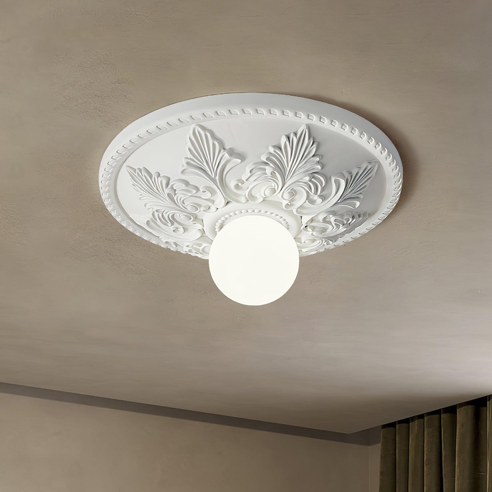 Ceiling Light Resin Canopy Glass Globe Classic Ornate - Neutralighting