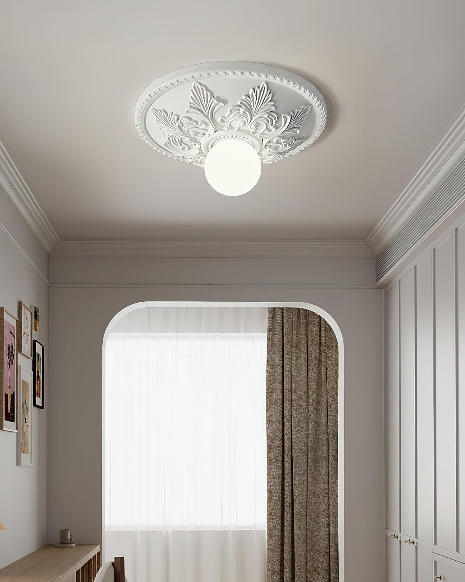 Ceiling Light Resin Canopy Glass Globe Classic Ornate - Neutralighting