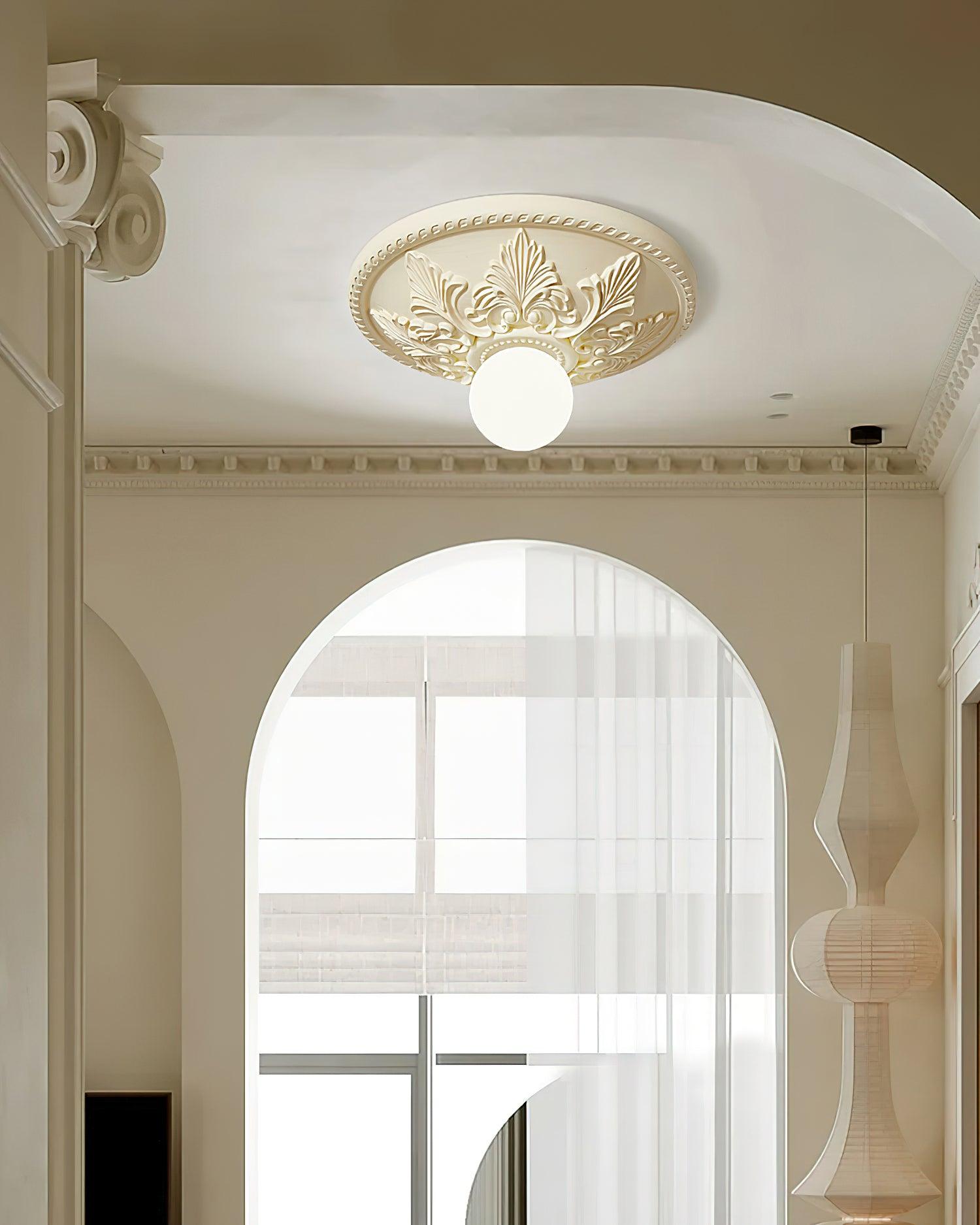Ceiling Light Resin Canopy Glass Globe Classic Ornate - Neutralighting