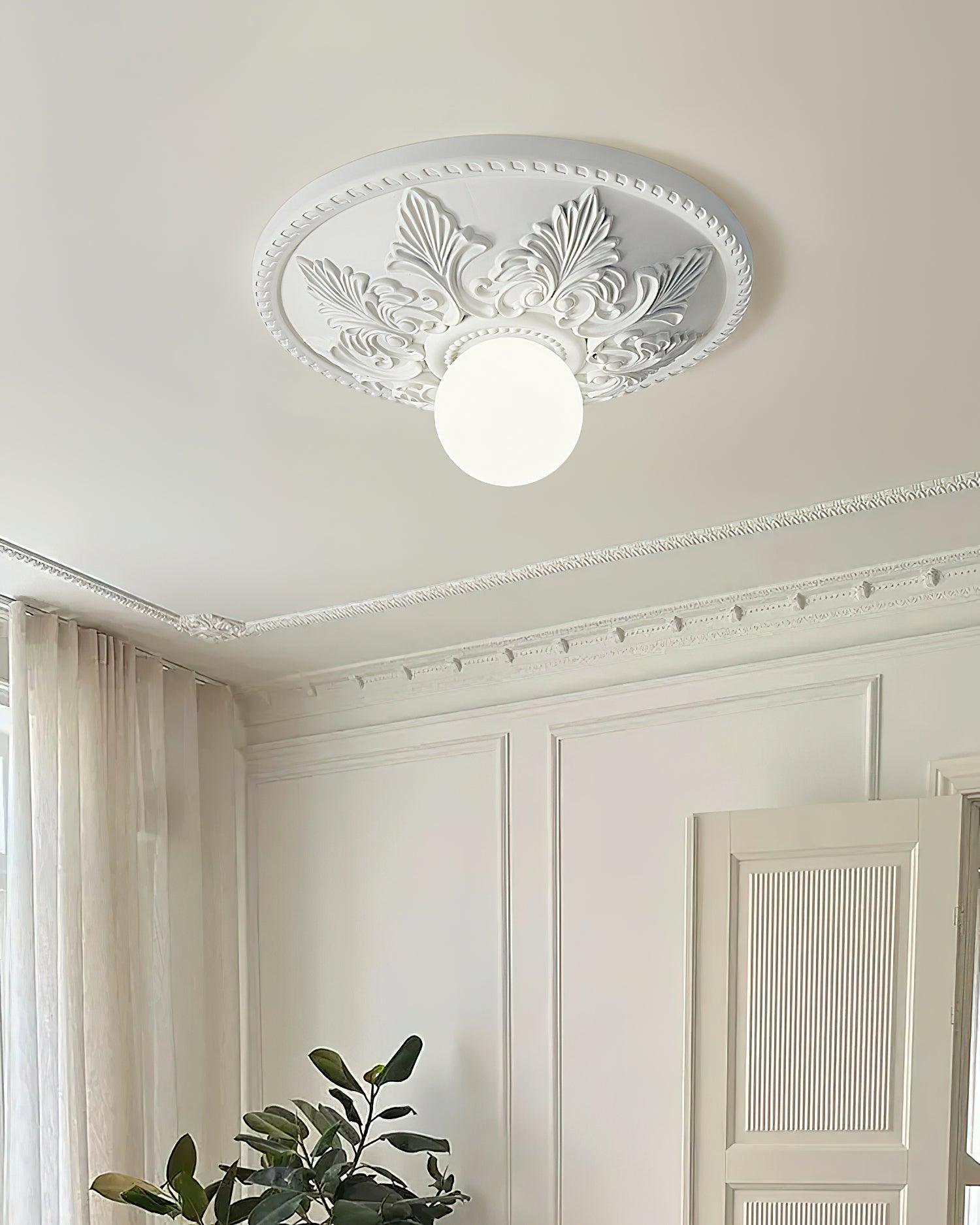 Ceiling Light Resin Canopy Glass Globe Classic Ornate - Neutralighting