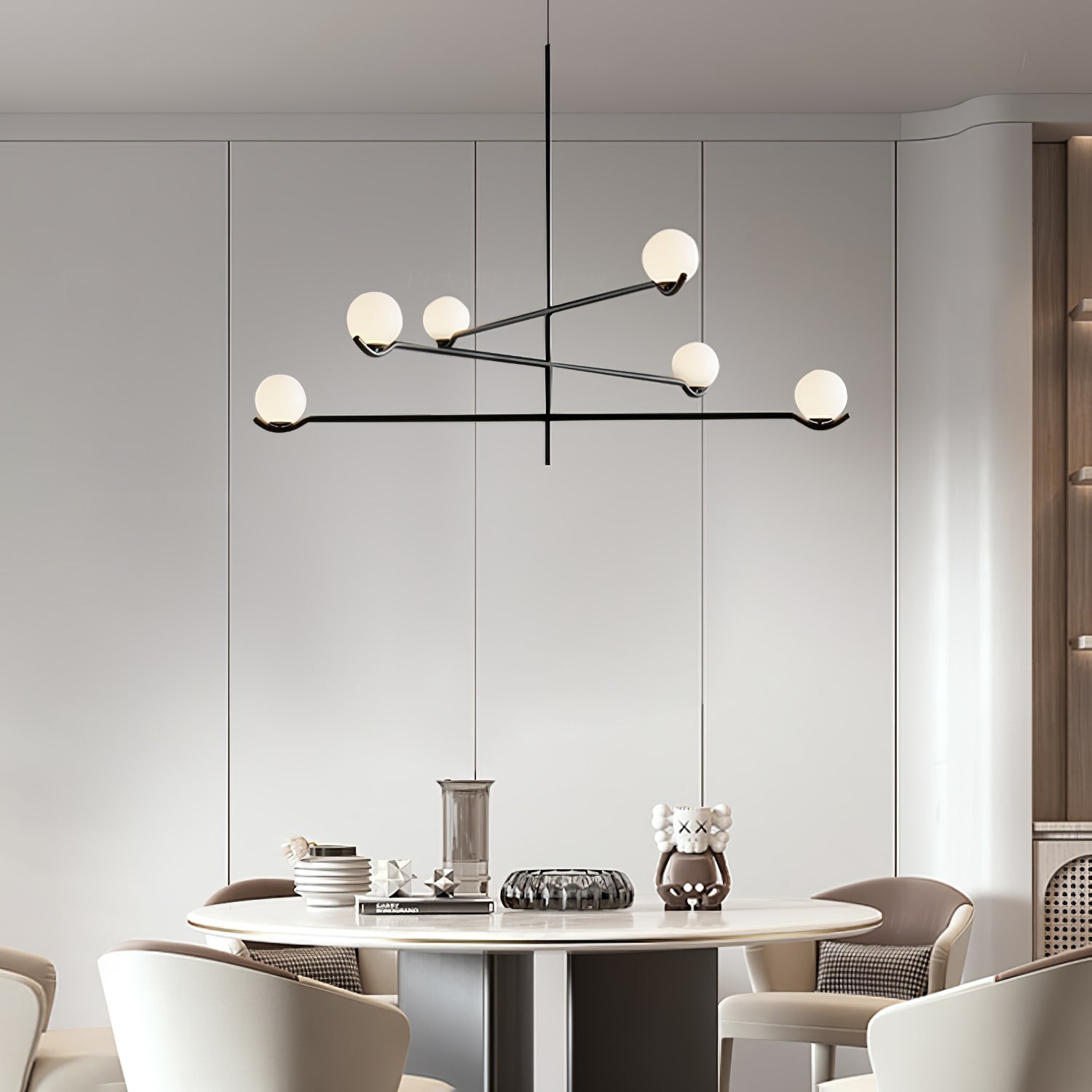 Fayno White Globe Chandelier - Neutralighting