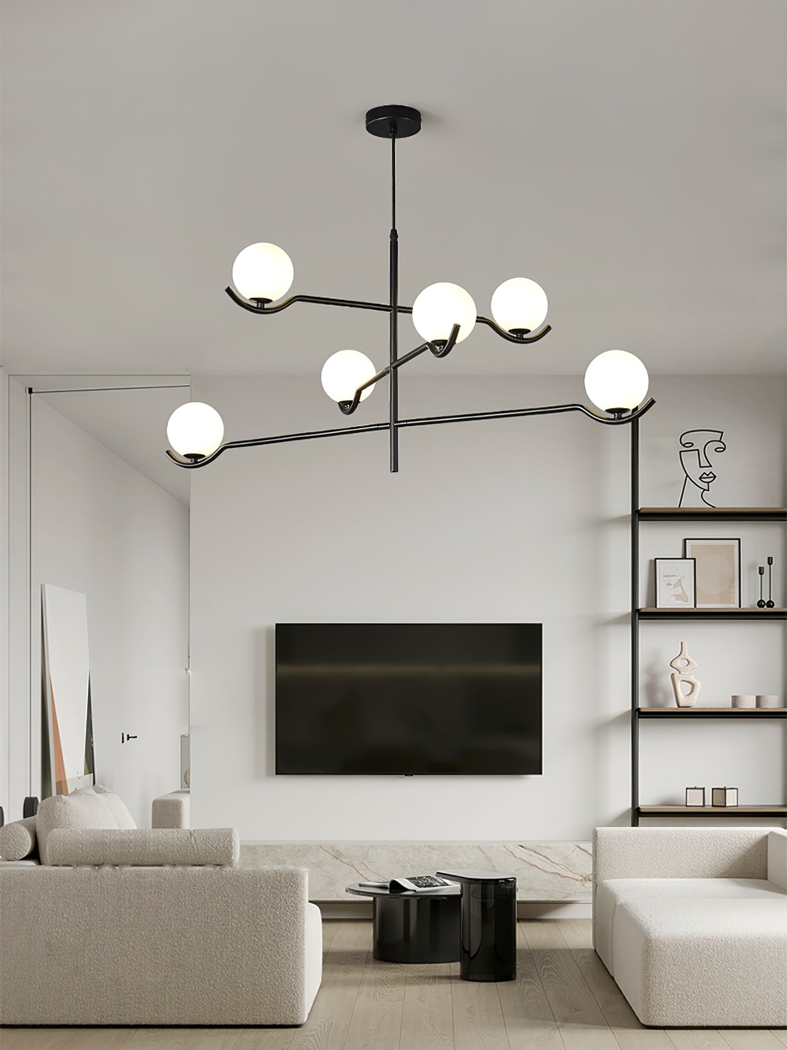 Fayno White Globe Chandelier - Neutralighting