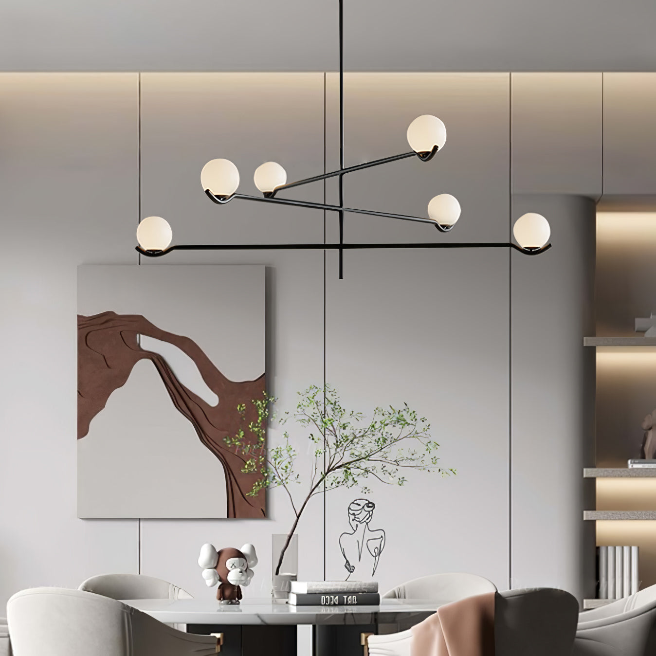Fayno White Globe Chandelier - Neutralighting