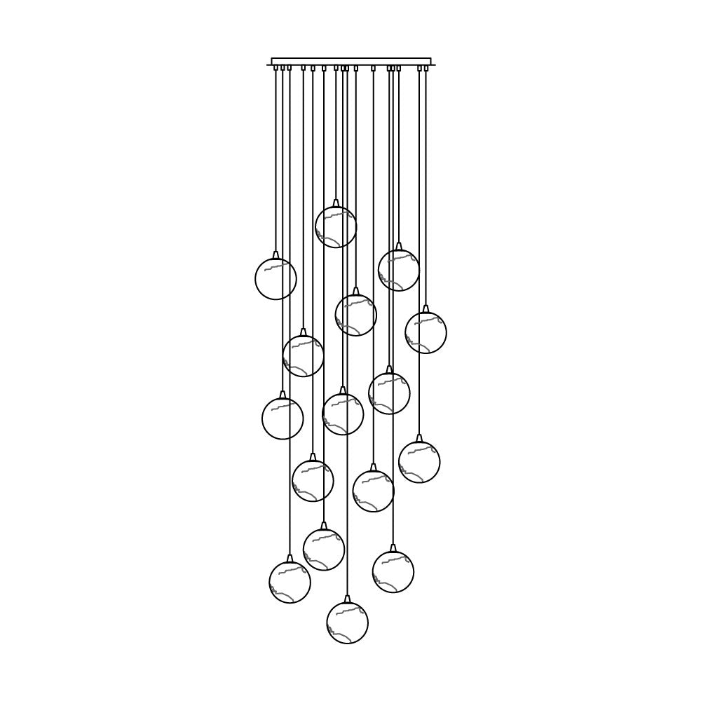Sultana Chandelier Alabaster Cluster Orb Cascade - Neutralighting