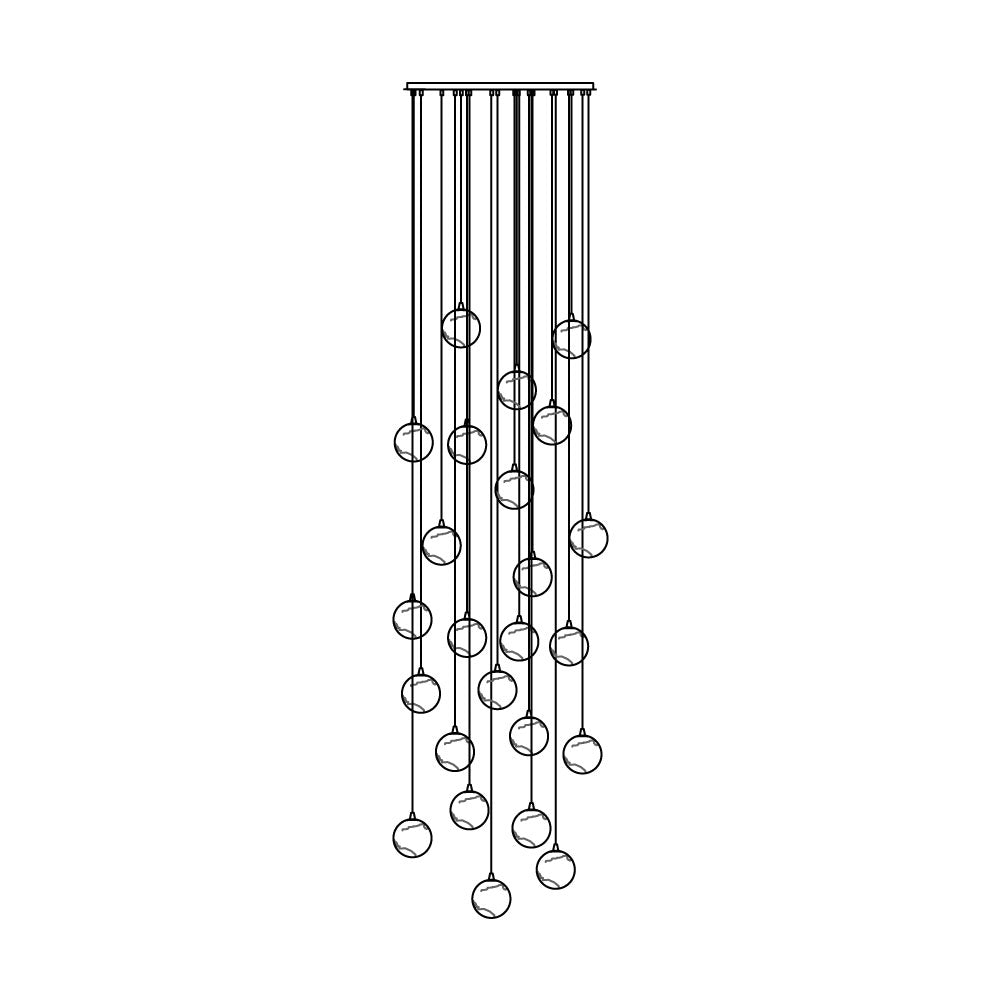 Sultana Chandelier Alabaster Cluster Orb Cascade - Neutralighting