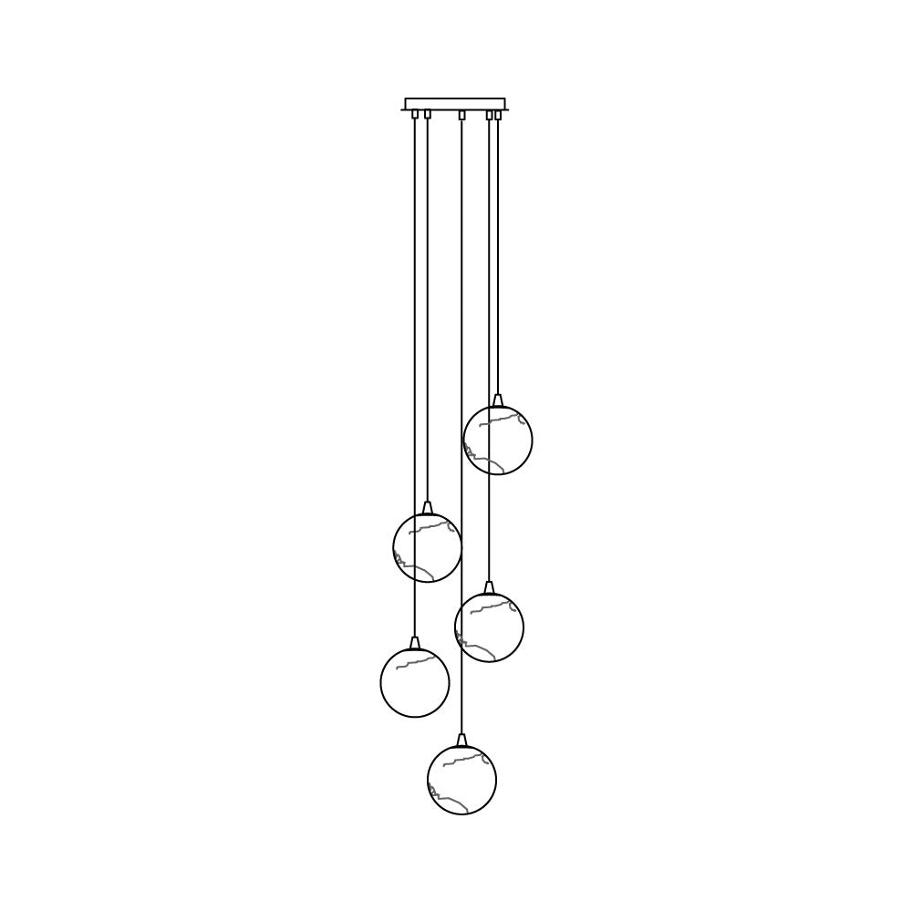 Sultana Chandelier Alabaster Cluster Orb Cascade - Neutralighting