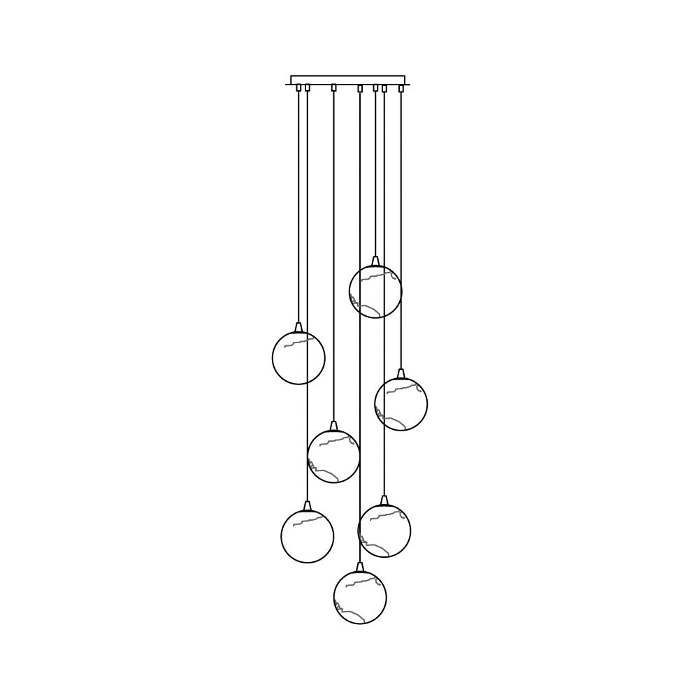 Sultana Chandelier Alabaster Cluster Orb Cascade - Neutralighting