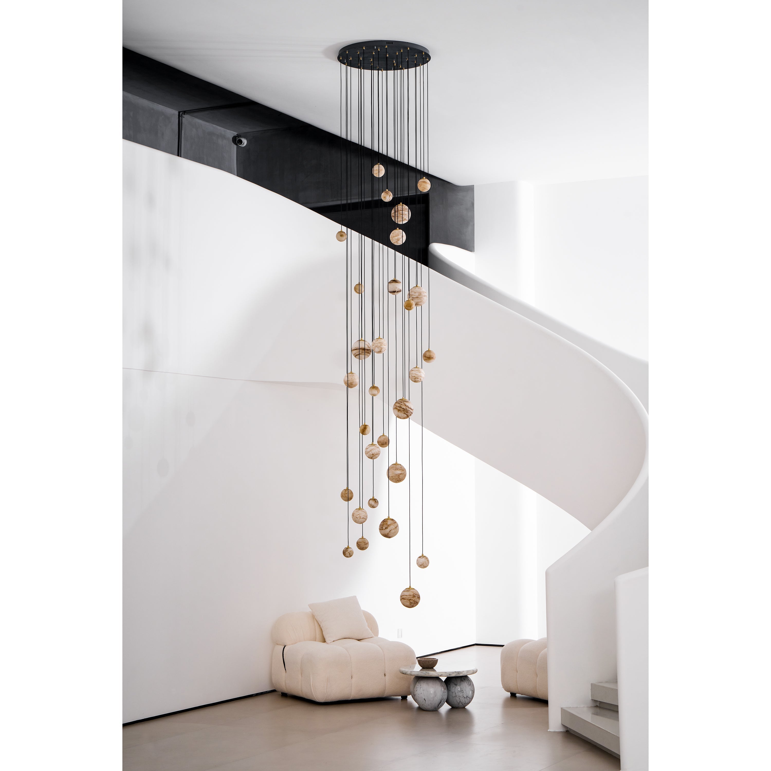 Sultana Chandelier Alabaster Cluster Orb Cascade - Neutralighting
