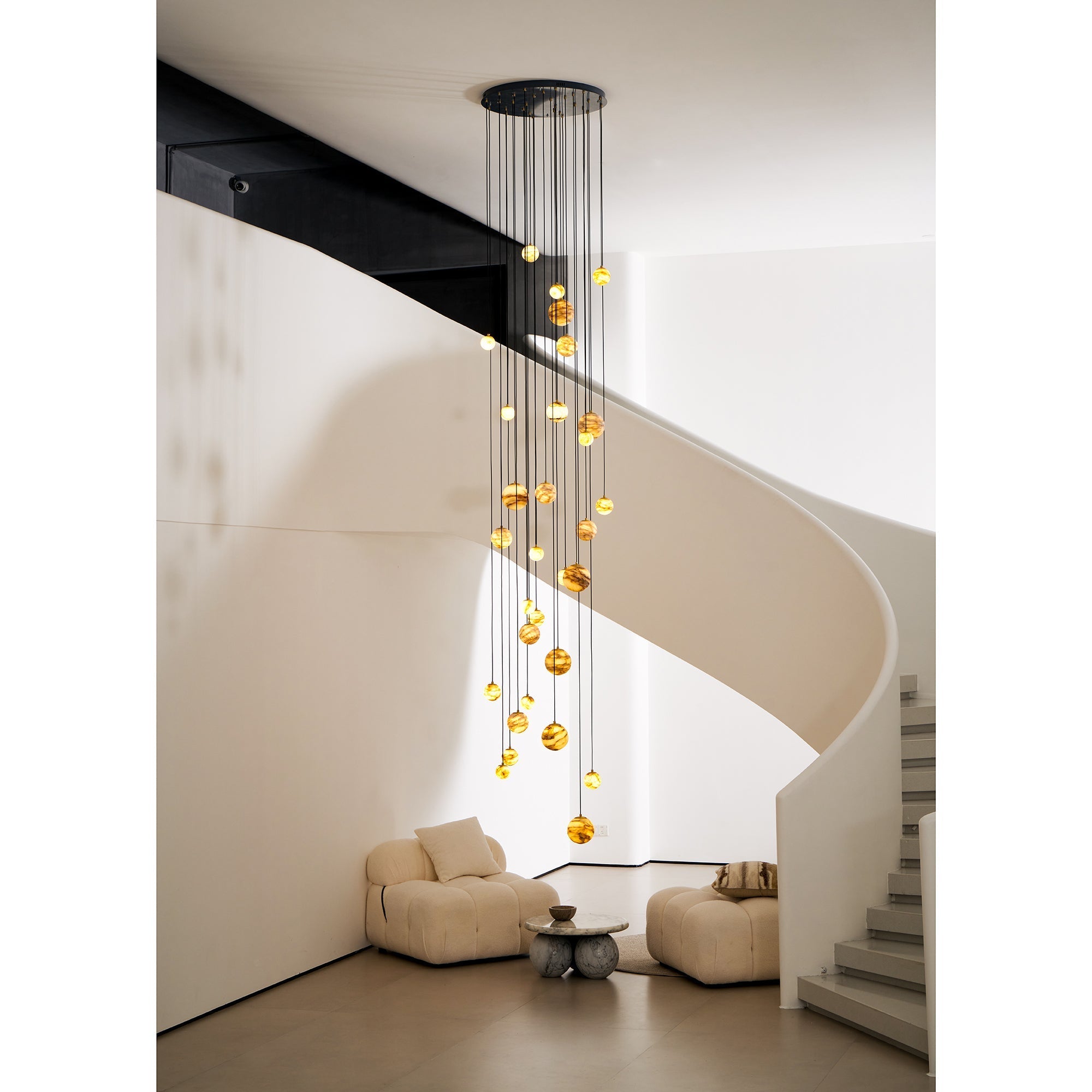 Sultana Chandelier Alabaster Cluster Orb Cascade - Neutralighting
