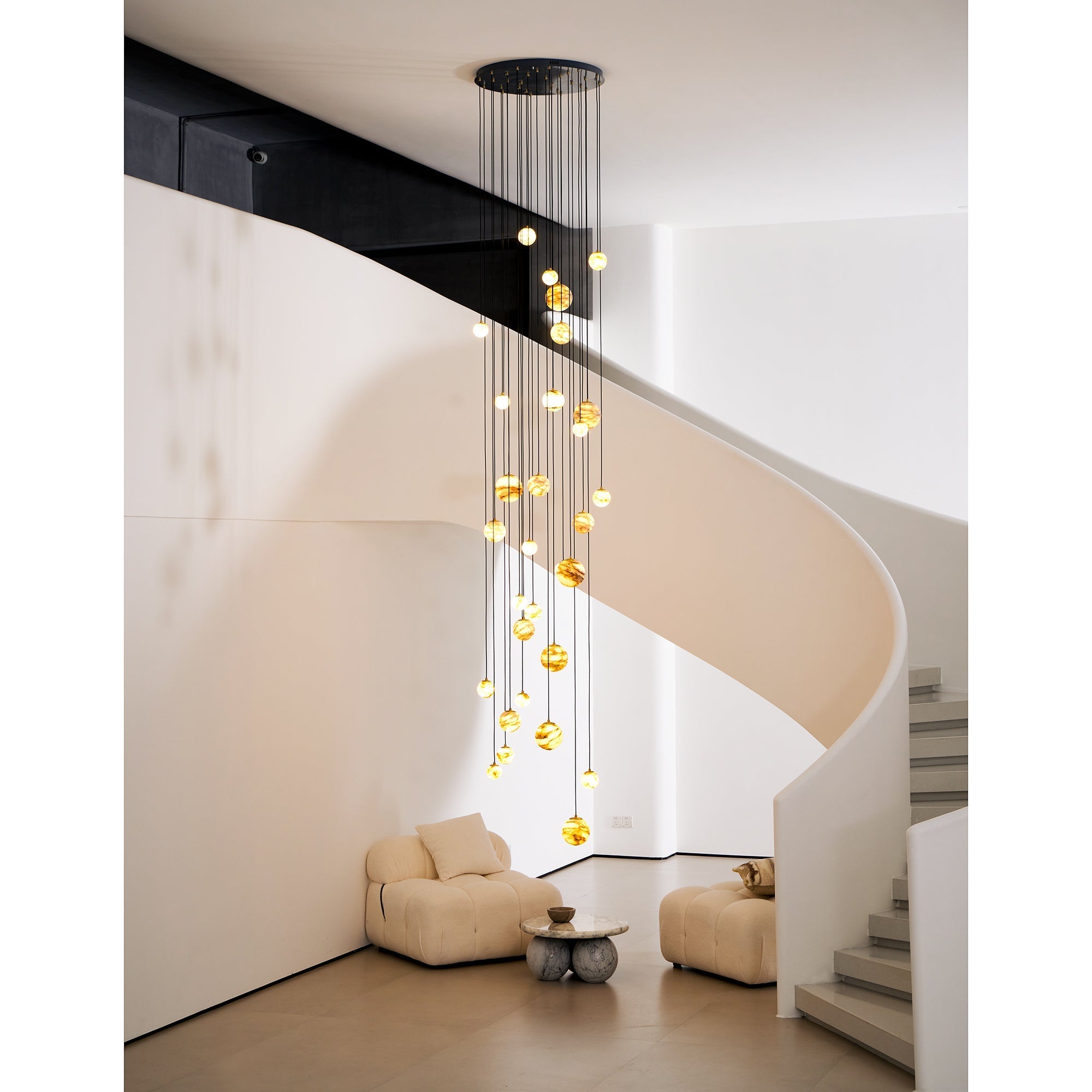 Sultana Chandelier Alabaster Cluster Orb Cascade - Neutralighting