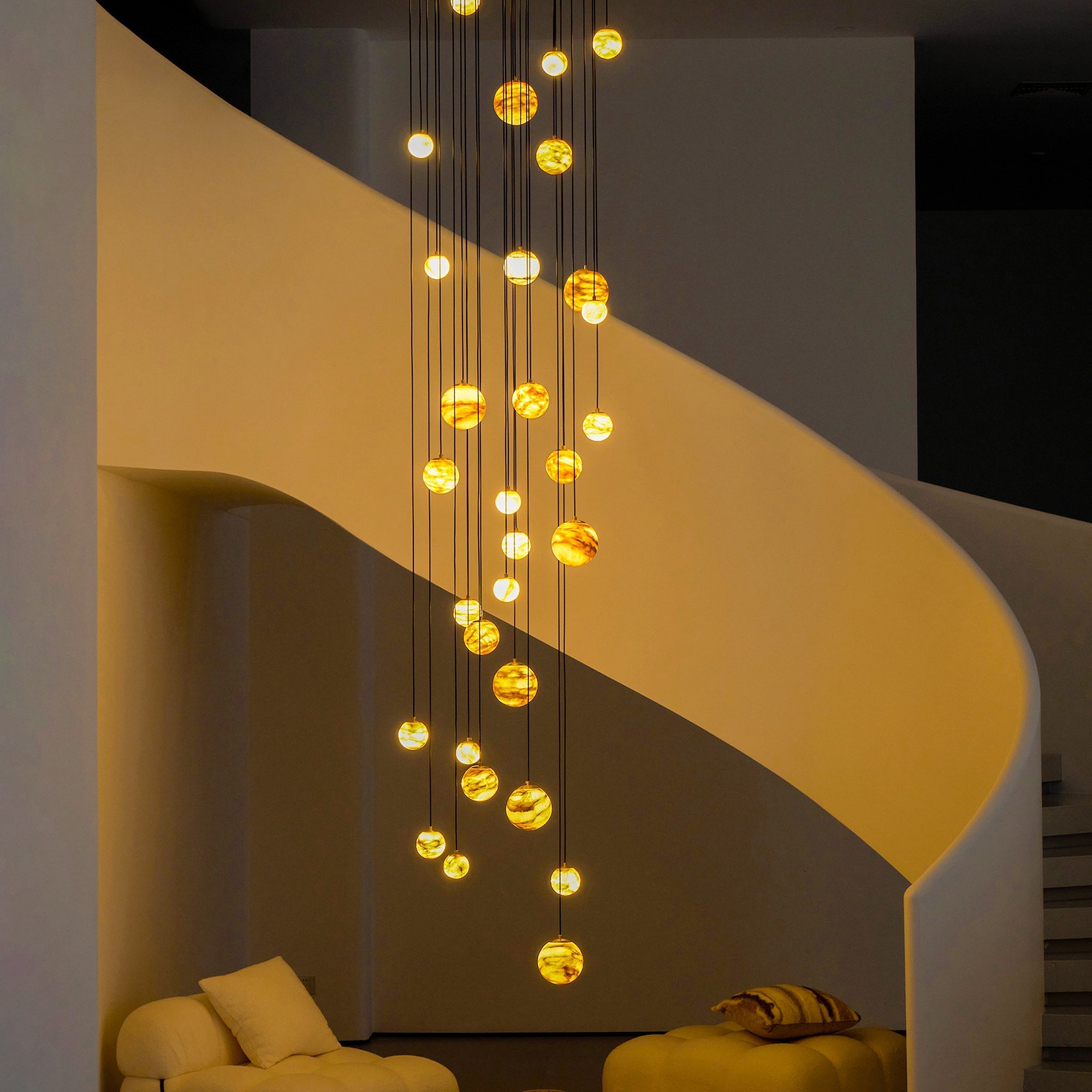 Sultana Chandelier Alabaster Cluster Orb Cascade - Neutralighting