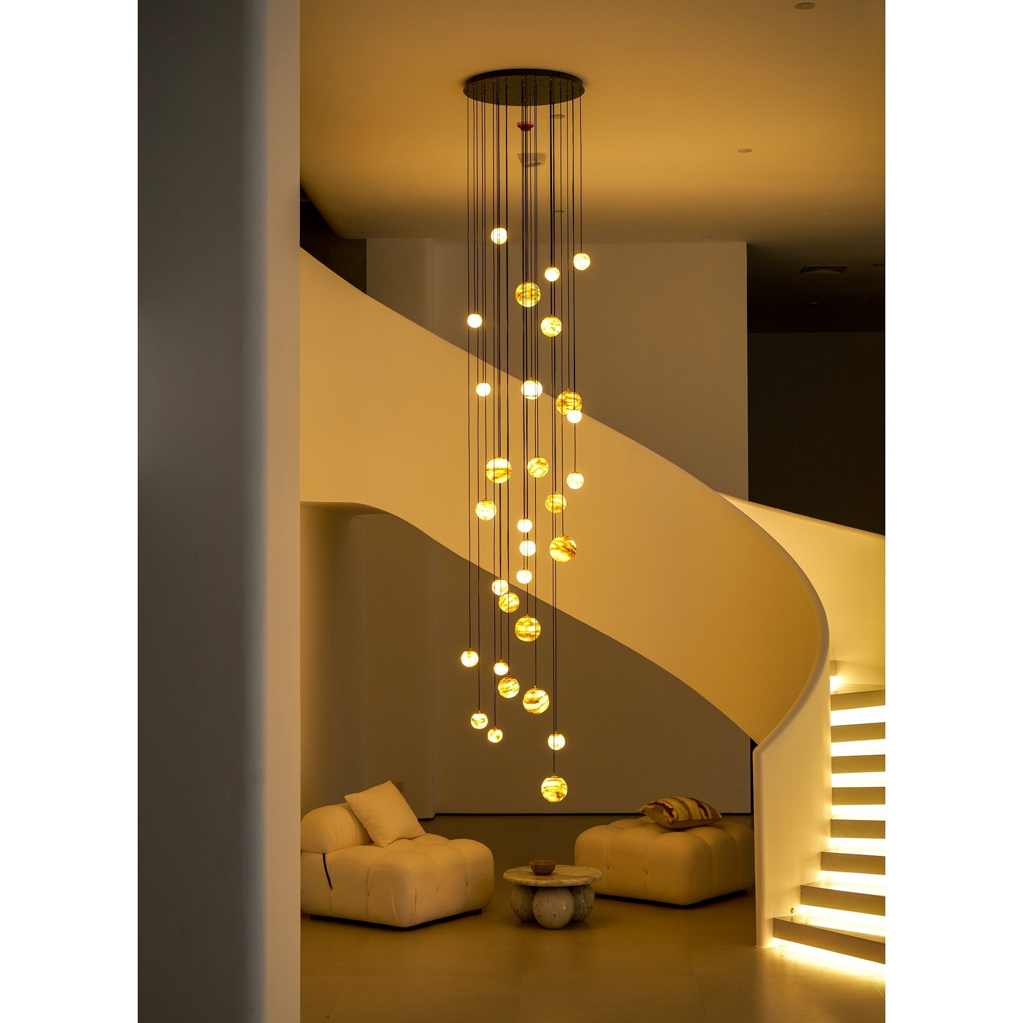 Sultana Chandelier Alabaster Cluster Orb Cascade - Neutralighting