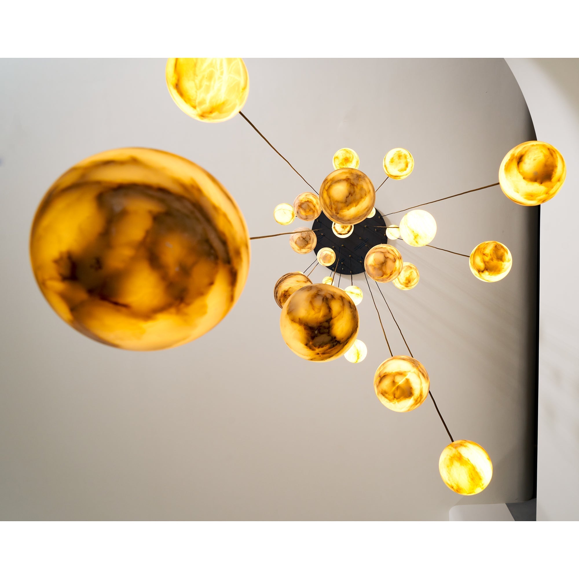 Sultana Chandelier Alabaster Cluster Orb Cascade - Neutralighting