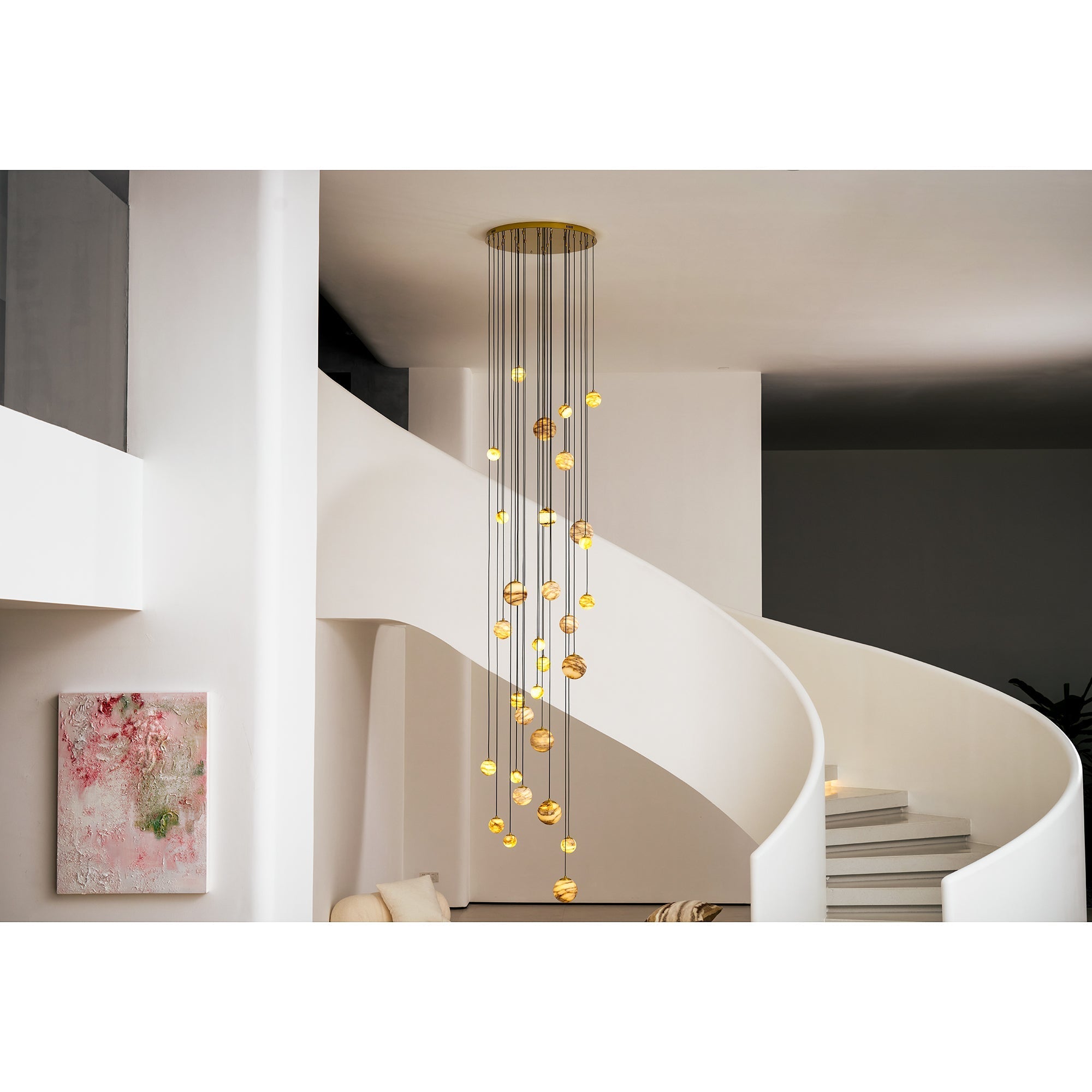 Sultana Chandelier Alabaster Cluster Orb Cascade - Neutralighting
