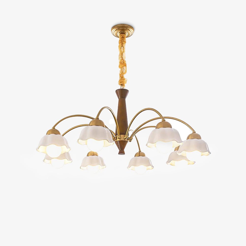 Bellin Floral Chandeliers Wood Ceramic - Neutralighting