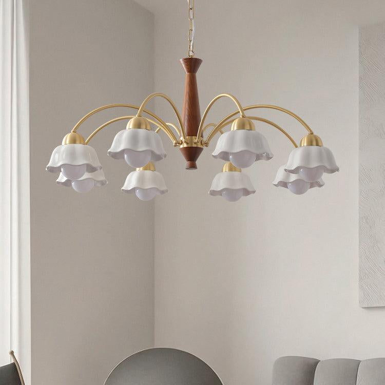 Bellin Floral Chandeliers Wood Ceramic - Neutralighting