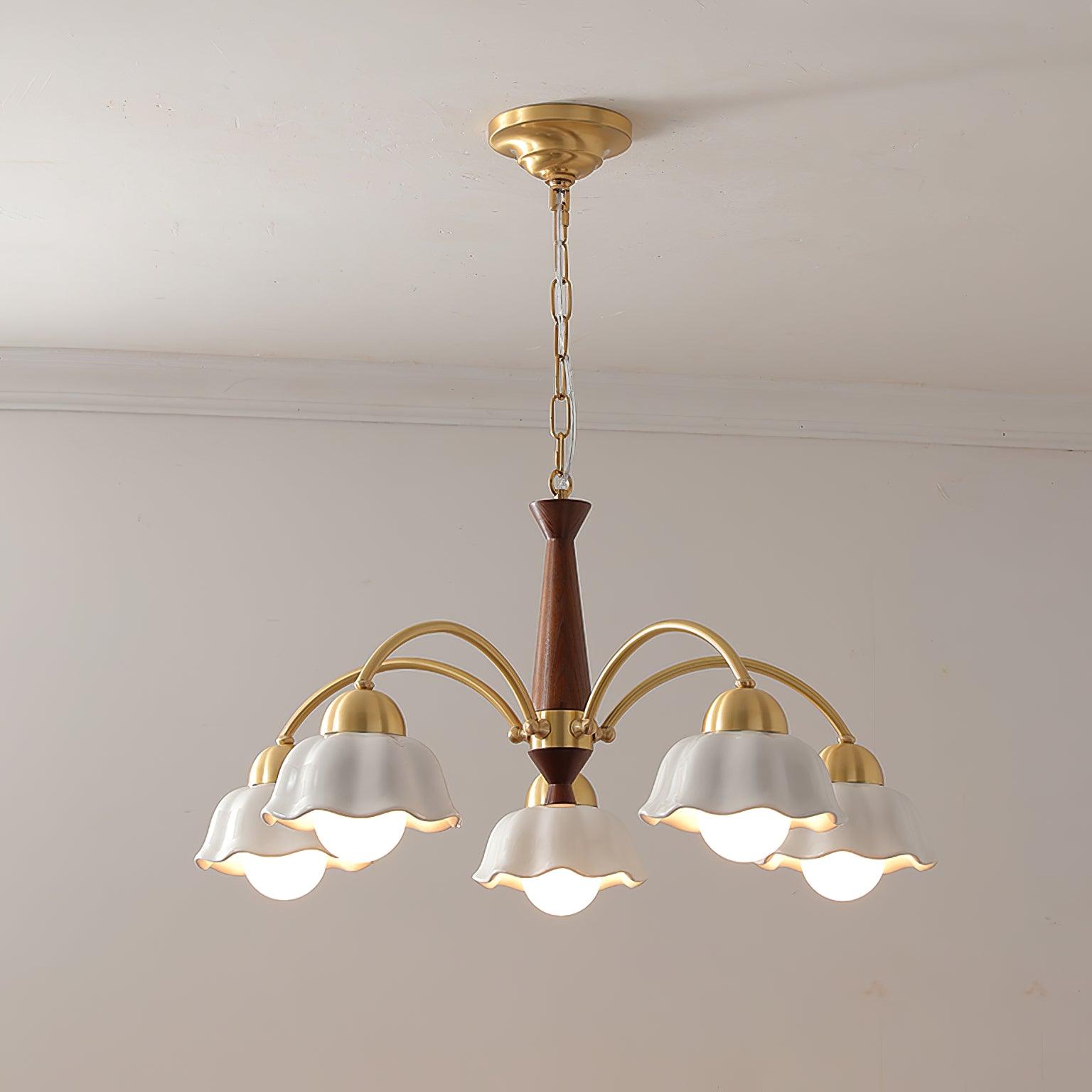 Bellin Floral Chandeliers Wood Ceramic - Neutralighting