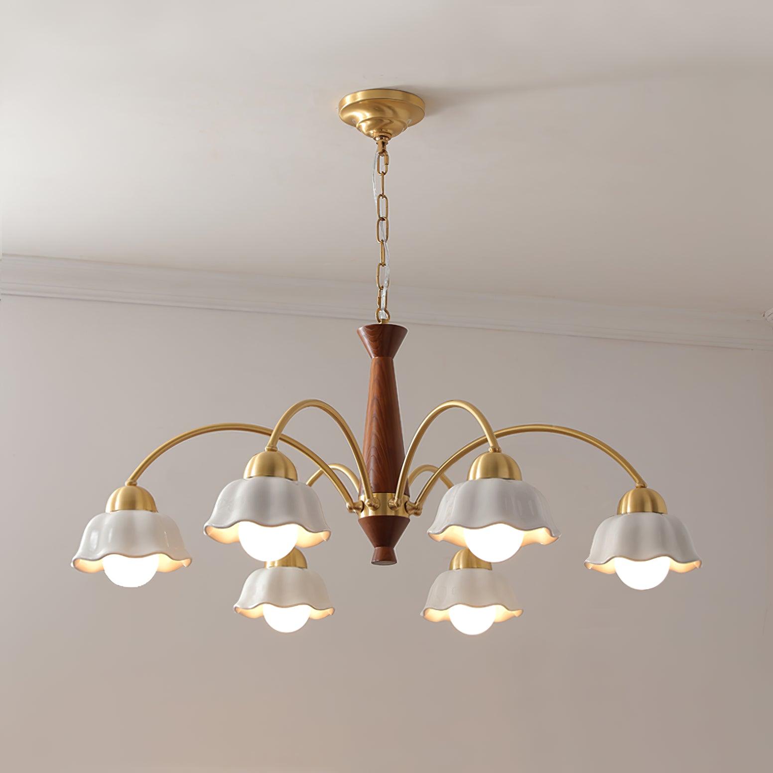 Bellin Floral Chandeliers Wood Ceramic - Neutralighting