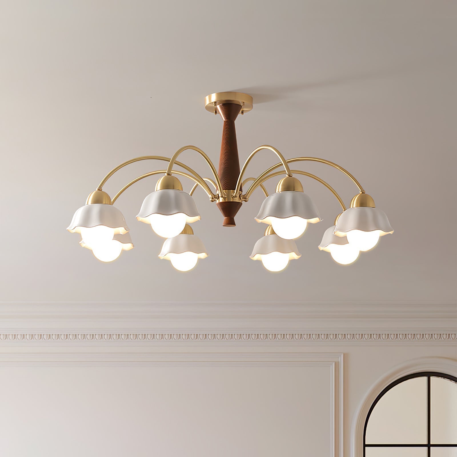 Bellin Floral Chandeliers Wood Ceramic - Neutralighting