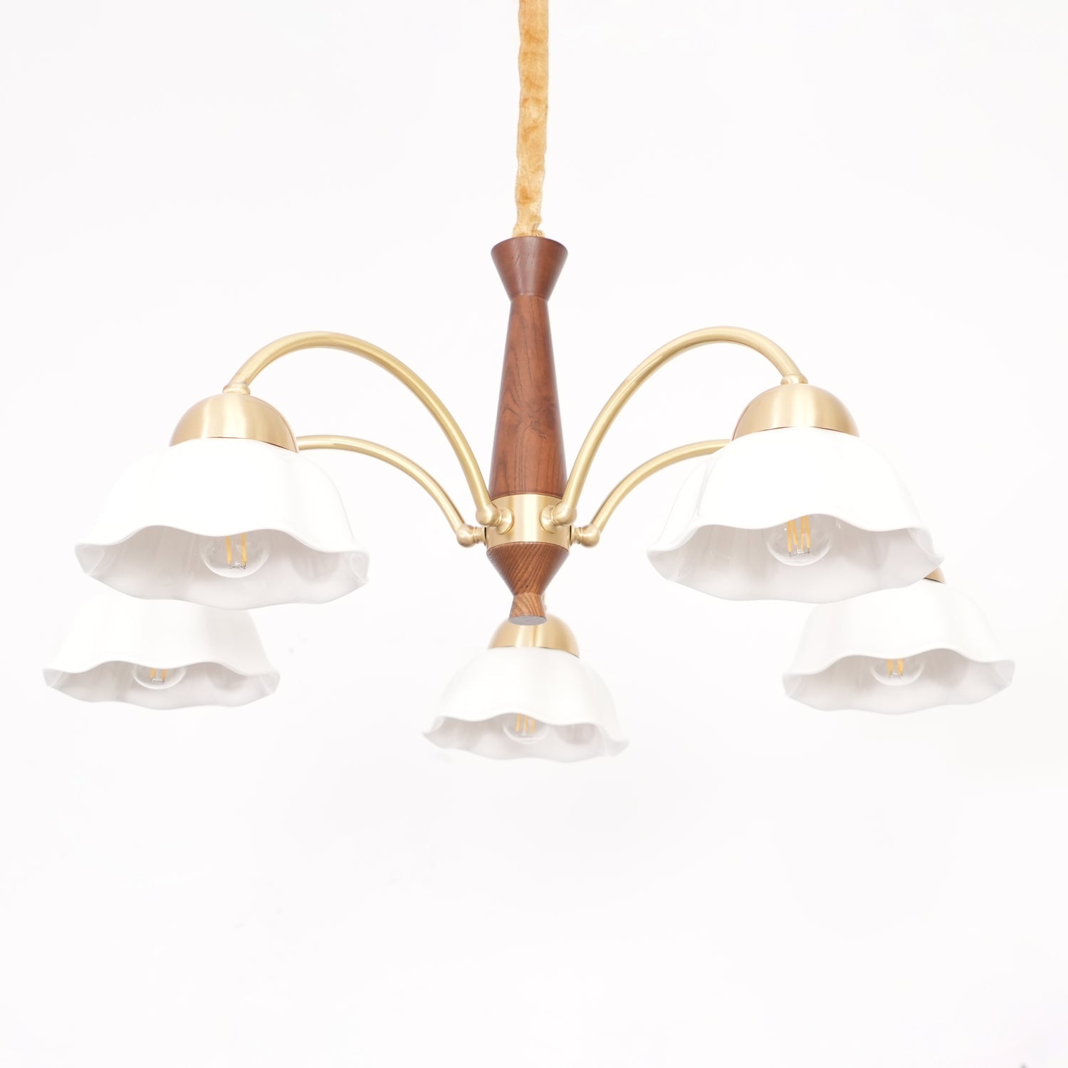 Bellin Floral Chandeliers Wood Ceramic - Neutralighting