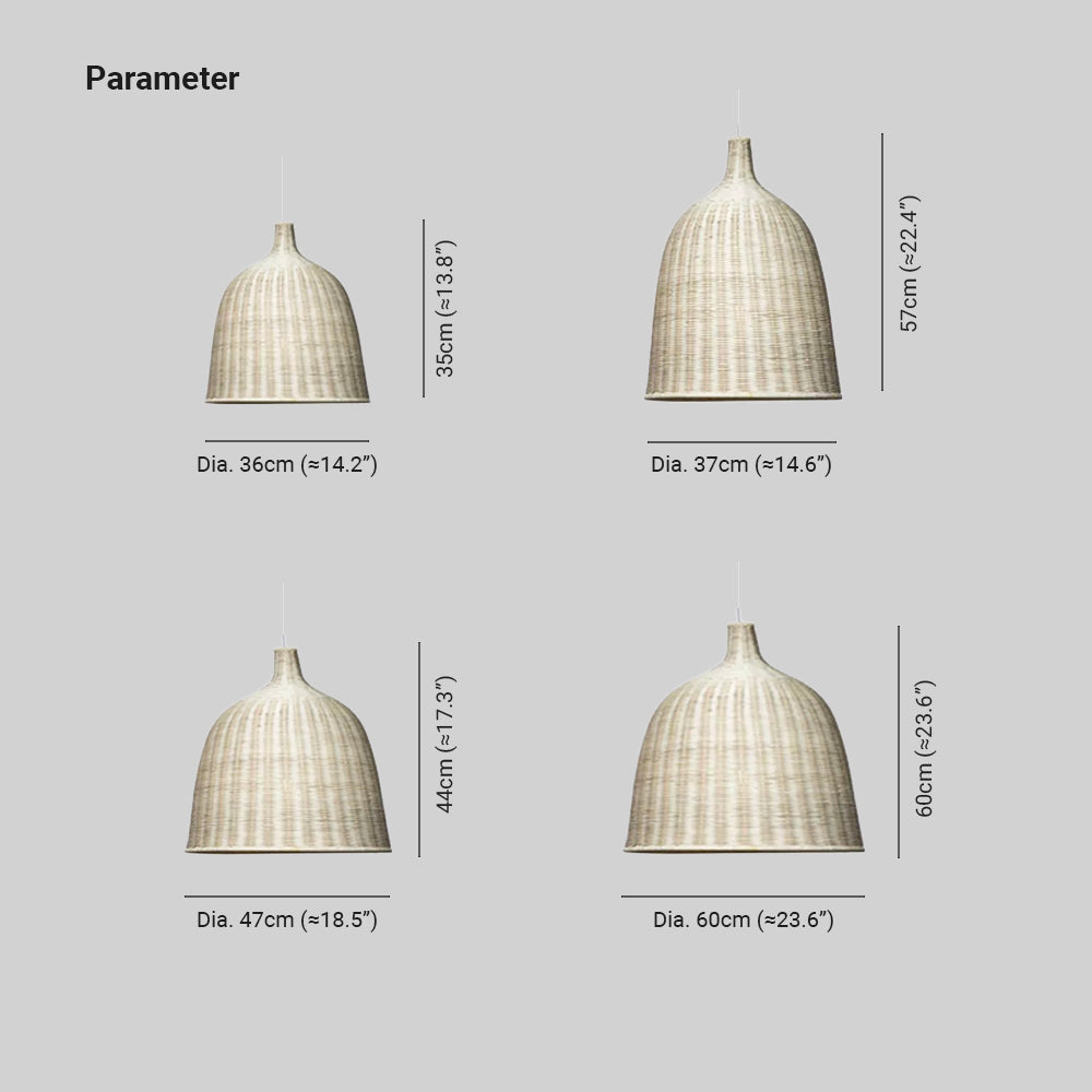 Muto Modern Rattan Pendant Light Over Dining Table/Bedroom - Neutralighting