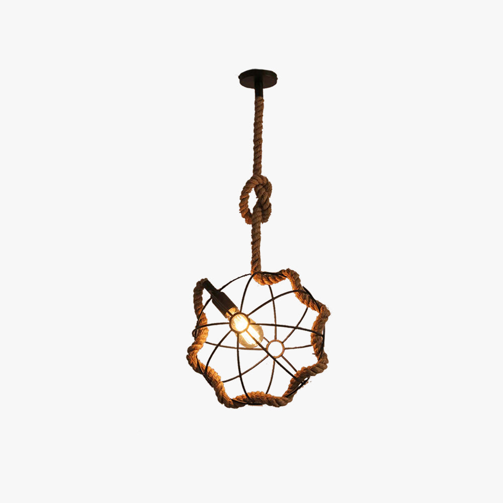 Epoch Retro LED Pendant Light Black Metal/Rope Bar/Living Room - Neutralighting