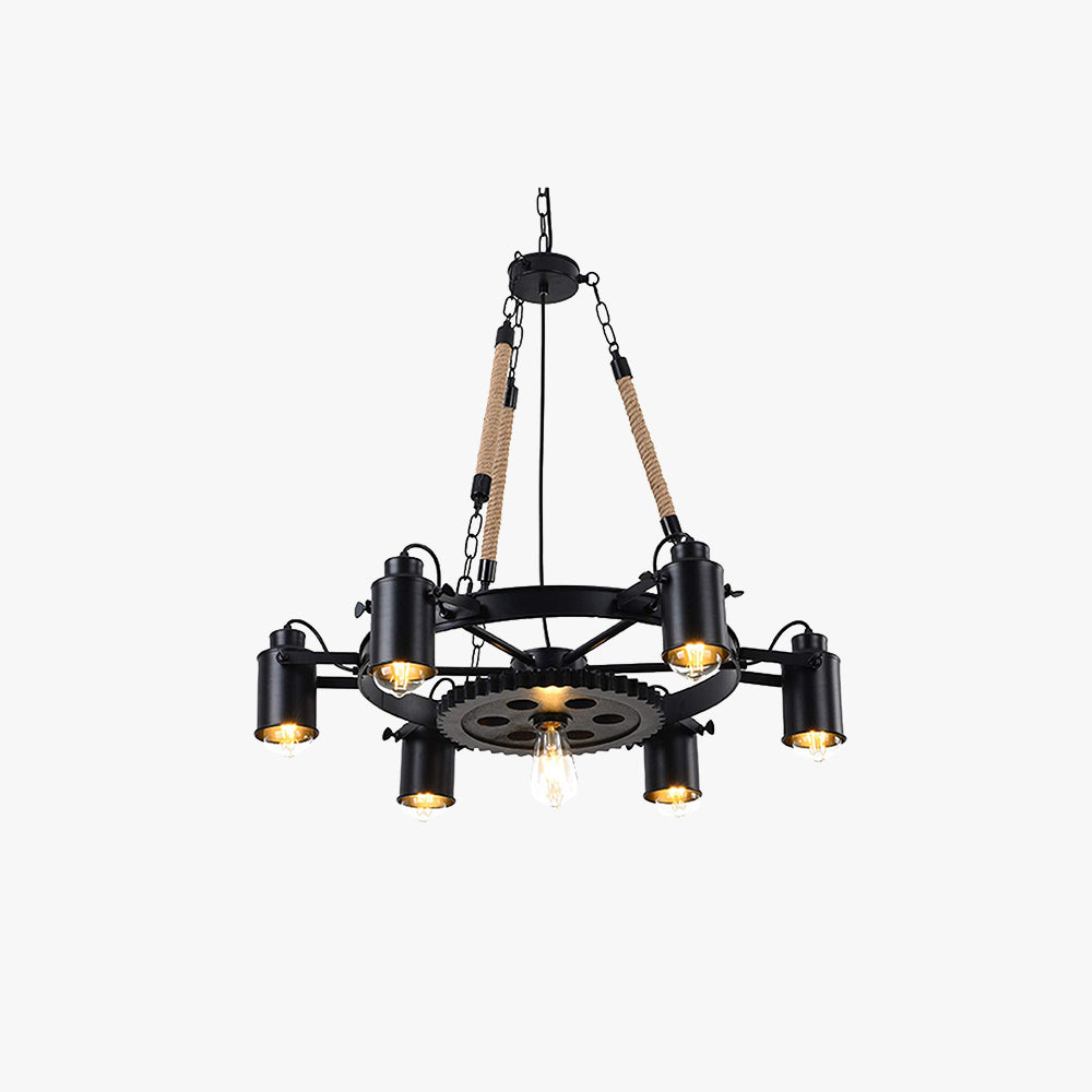 Epoch Industrial LED Pendant Light Black Metal/Rope Cafe/Bar - Neutralighting