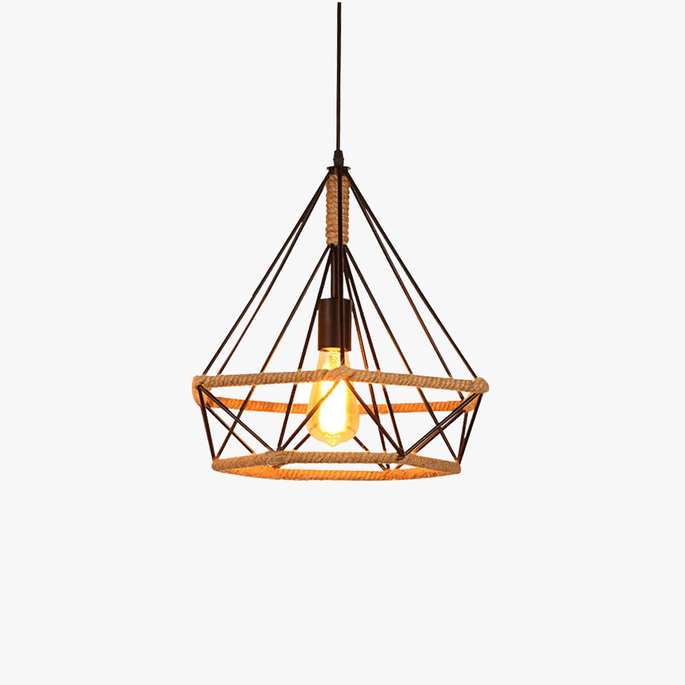 Epoch Countryside Diamond Pendant Light Black Metal Kitchen/Cafe - Neutralighting