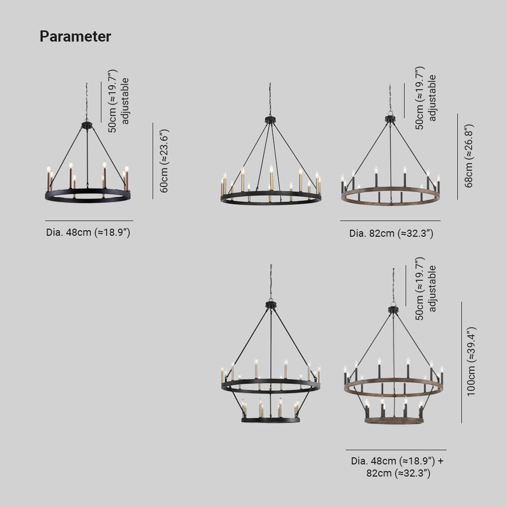 Silva Modern Industrial LED Chandelier Black Metal Living Room - Neutralighting