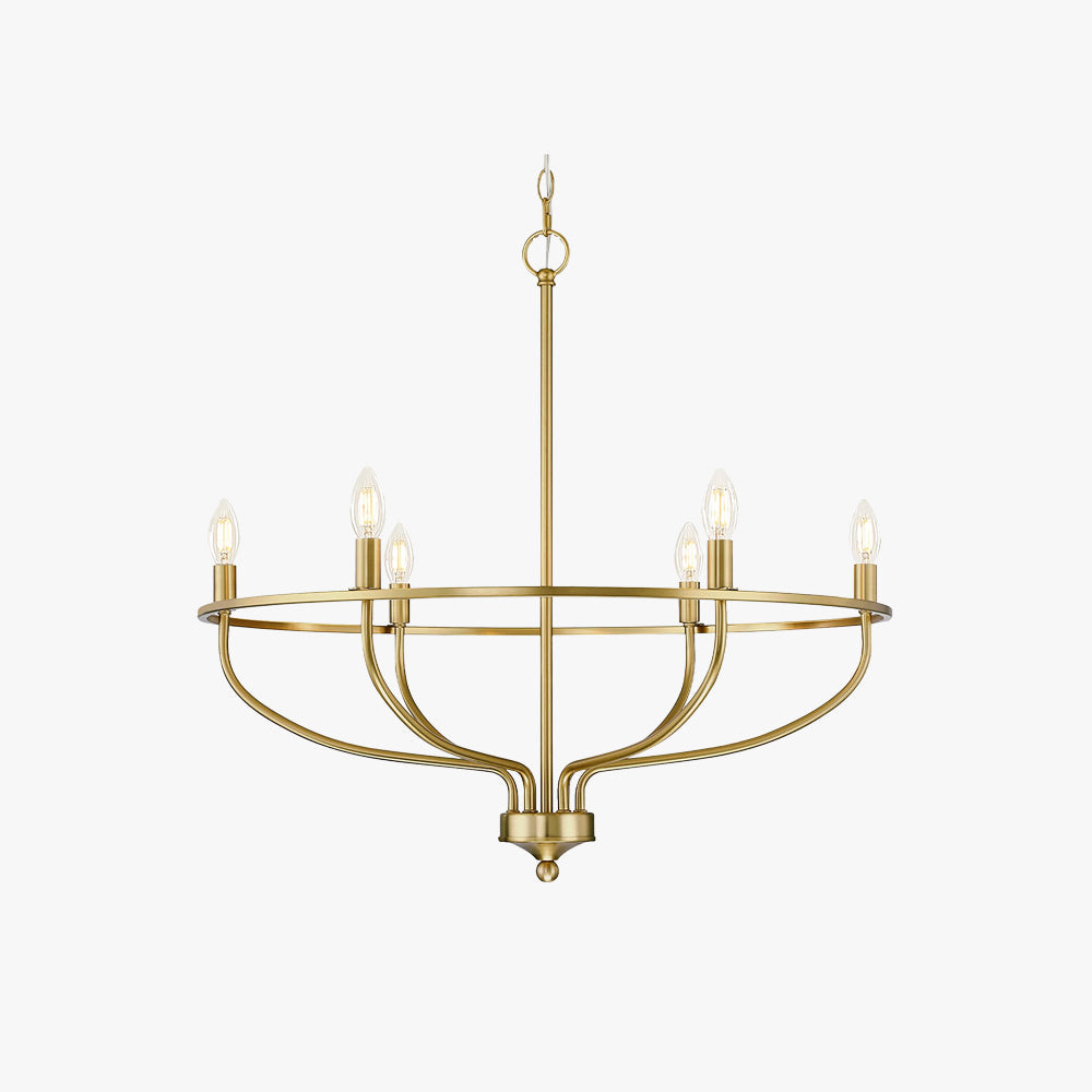 Silva Industrial Metal Candle Chandelier Black/Champagne Living Room/Bedroom - Neutralighting