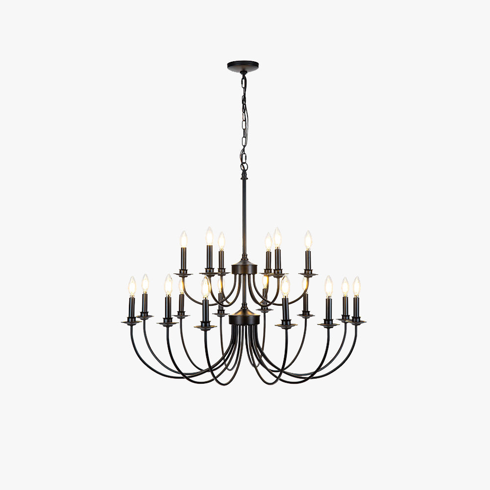Silva LED Chandelier Black Metal Bedroom Living Room Ding Room - Neutralighting
