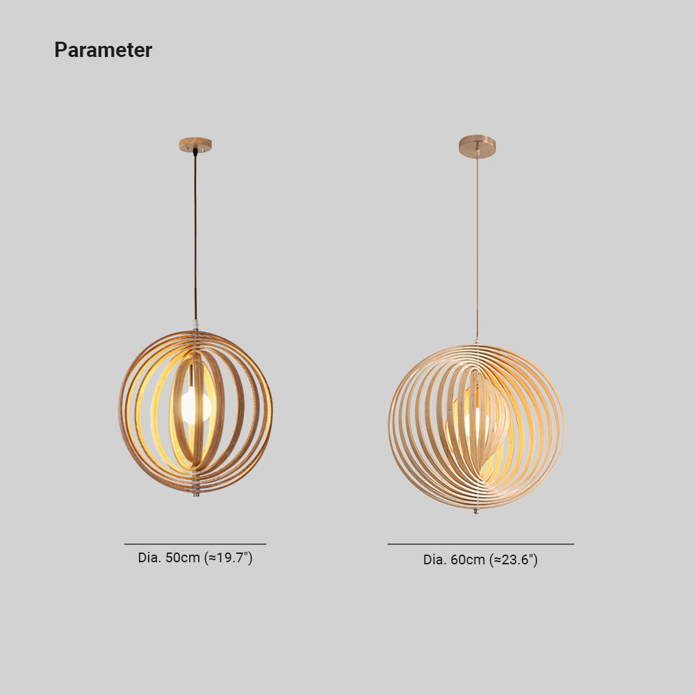 Muto Japanese LED Pendant Light Black/Gold Wood Bedroom/Bar - Neutralighting