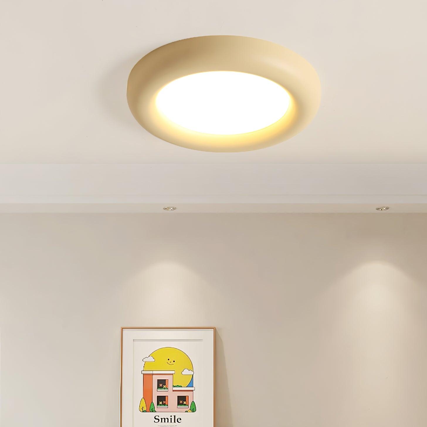 Ceiling Light Beige Flush Mount with Acrylic Canopy Minimalist - Neutralighting