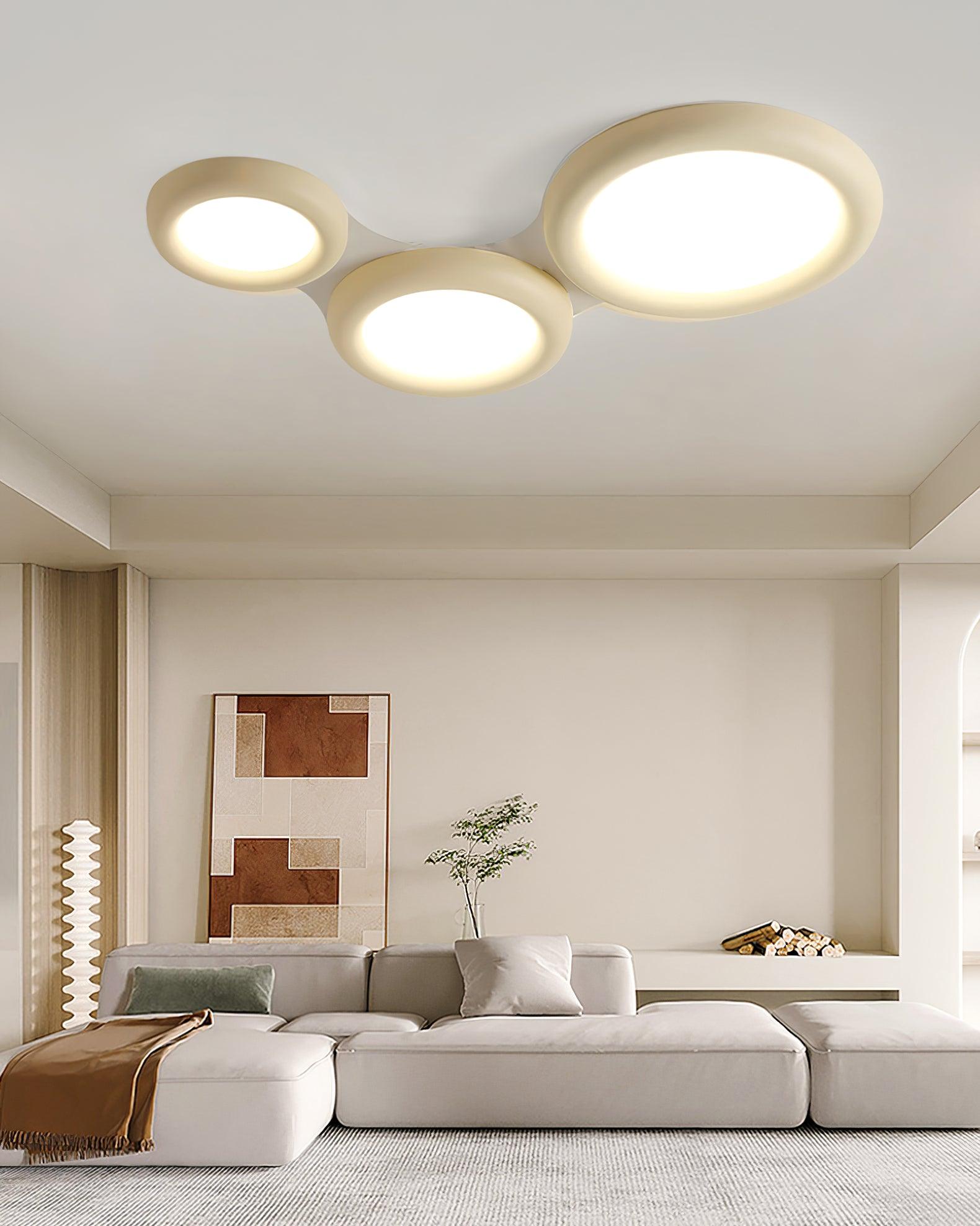Ceiling Light Beige Flush Mount with Acrylic Canopy Minimalist - Neutralighting