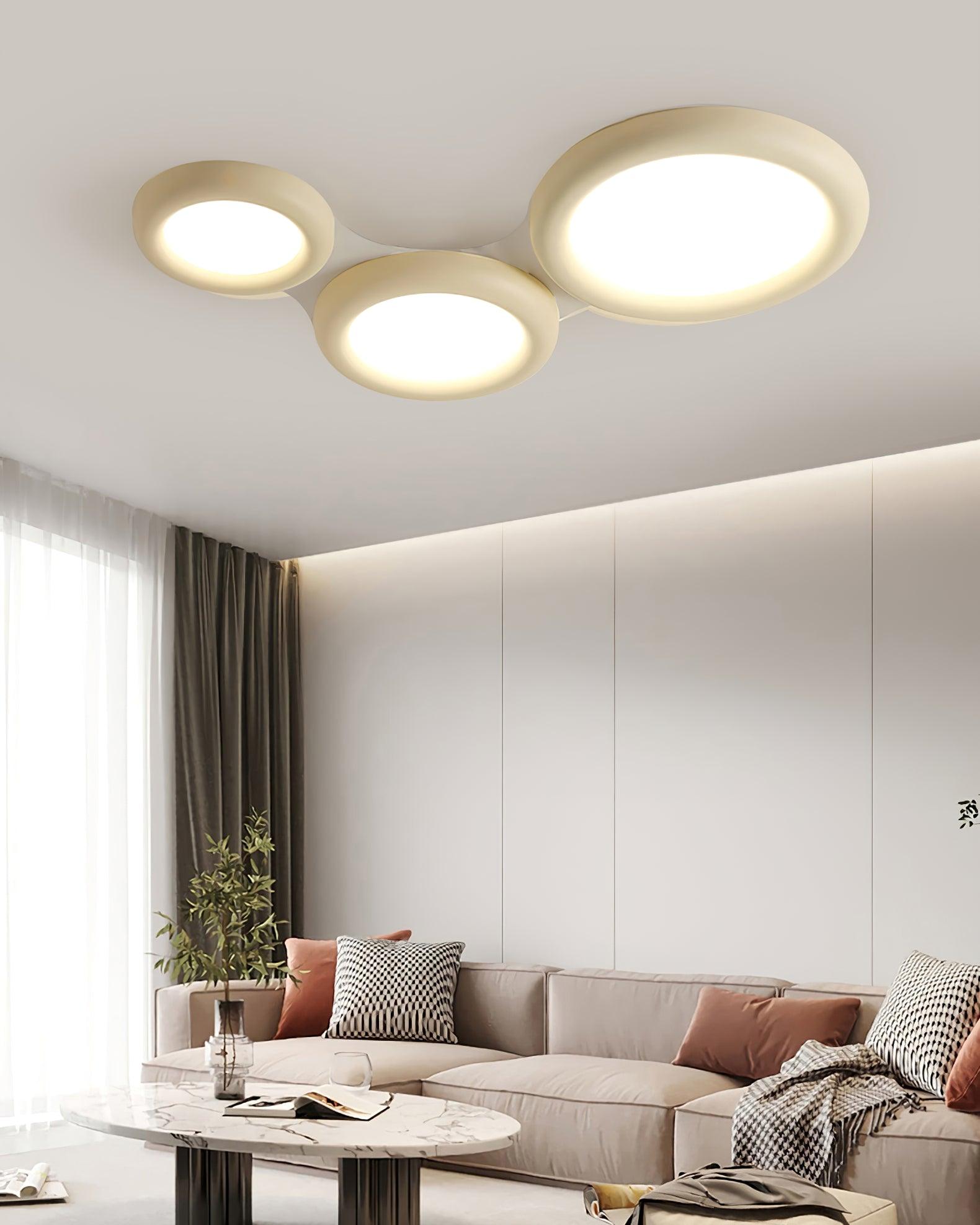 Ceiling Light Beige Flush Mount with Acrylic Canopy Minimalist - Neutralighting