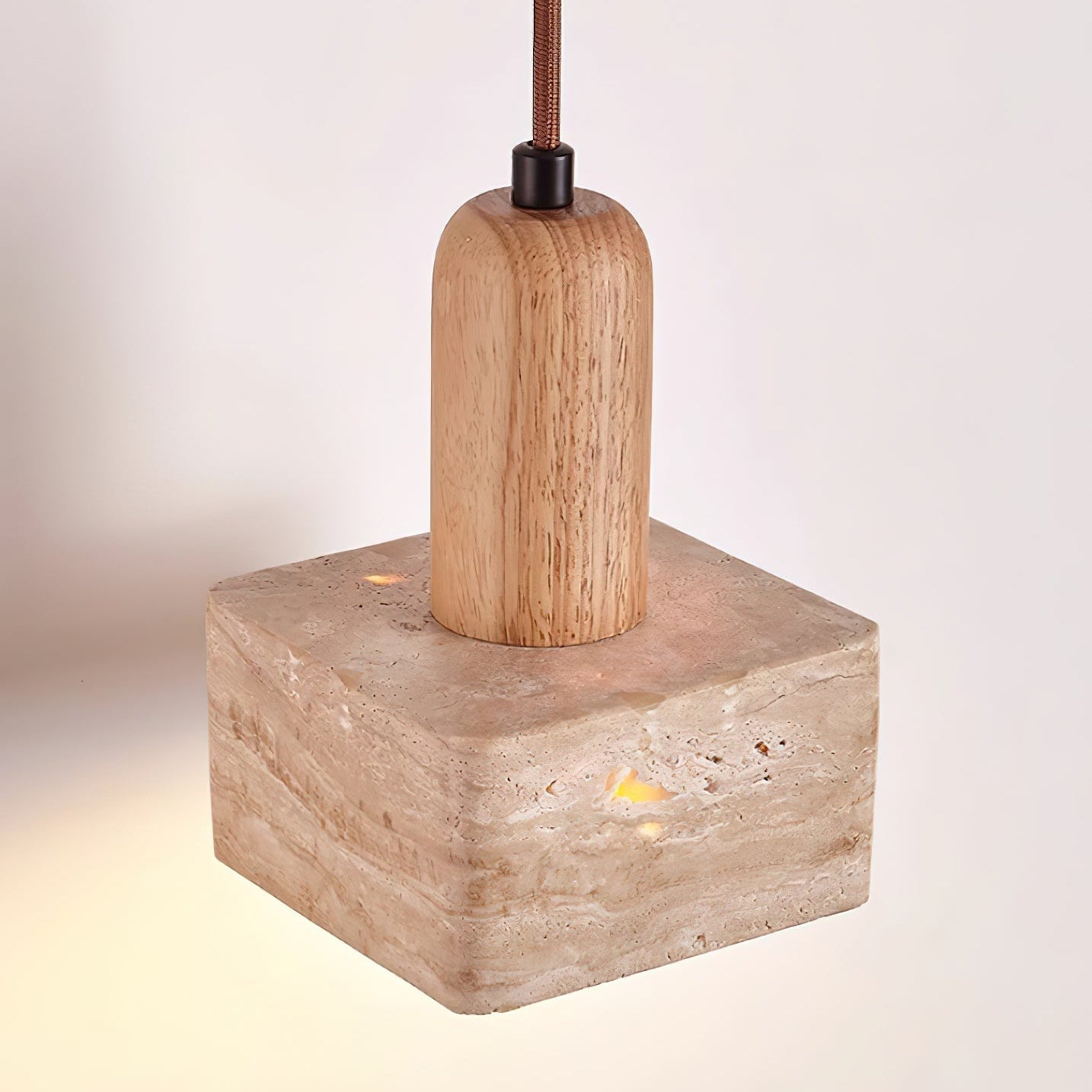 Ritta Square Travertine Pendant Light - Neutralighting