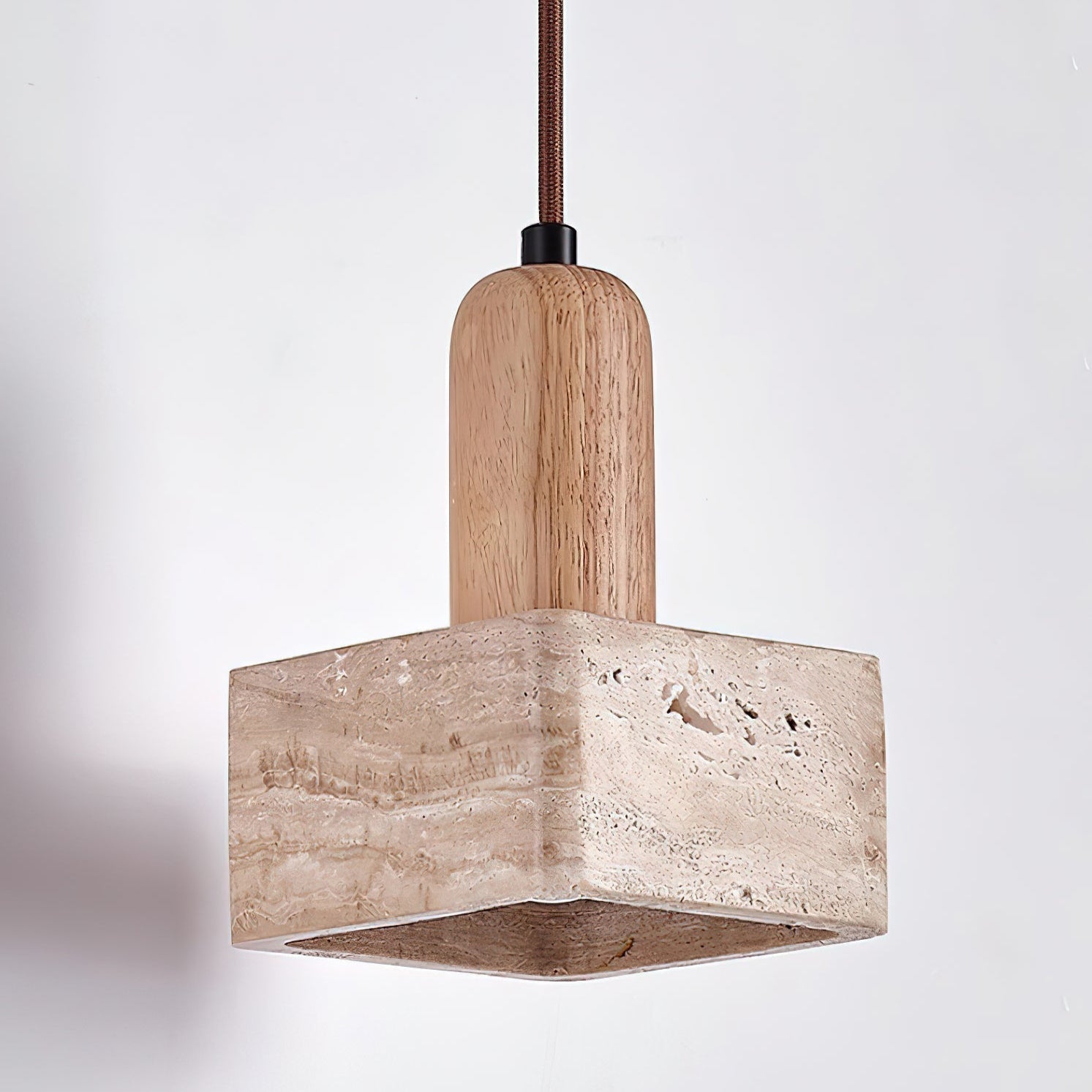 Ritta Square Travertine Pendant Light - Neutralighting