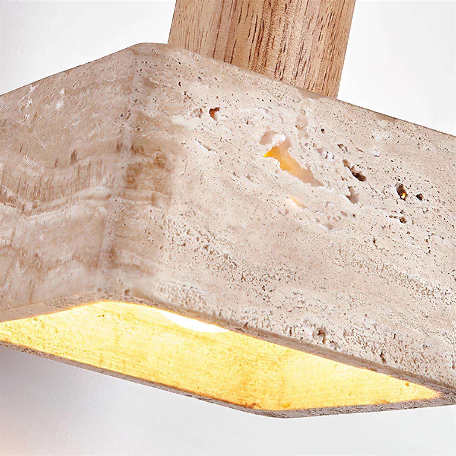 Ritta Square Travertine Pendant Light - Neutralighting