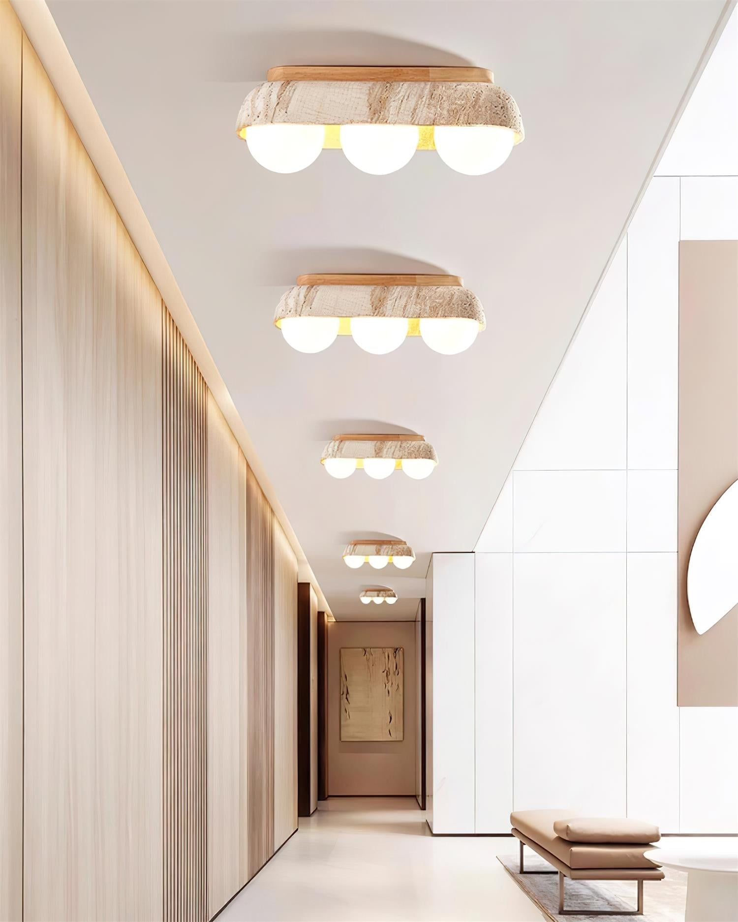 Ritta Ceiling Light Travertine Rectangular - Neutralighting