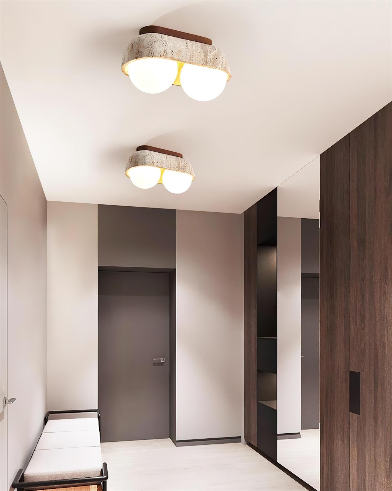 Ritta Ceiling Light Travertine Rectangular - Neutralighting