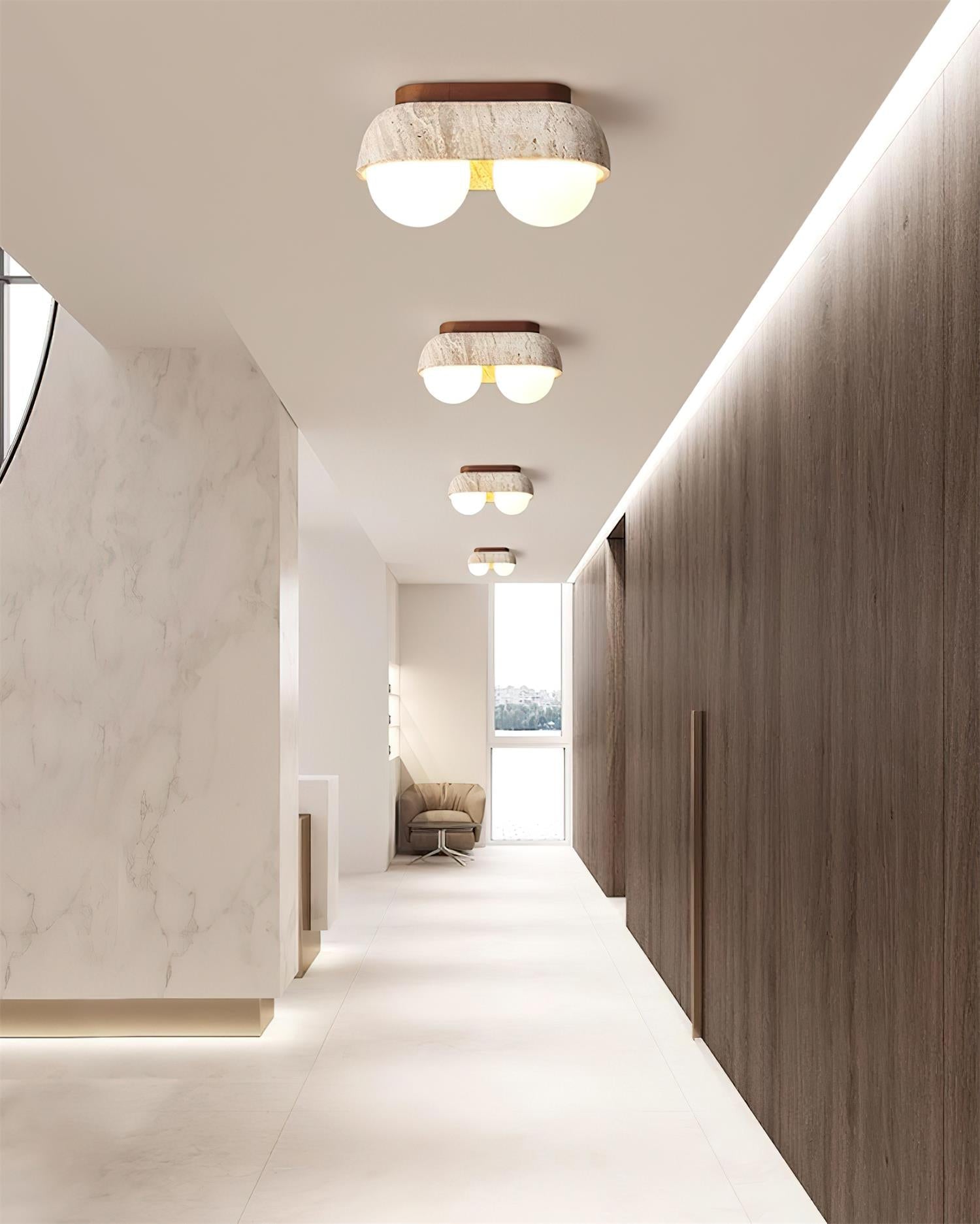 Ritta Ceiling Light Travertine Rectangular - Neutralighting