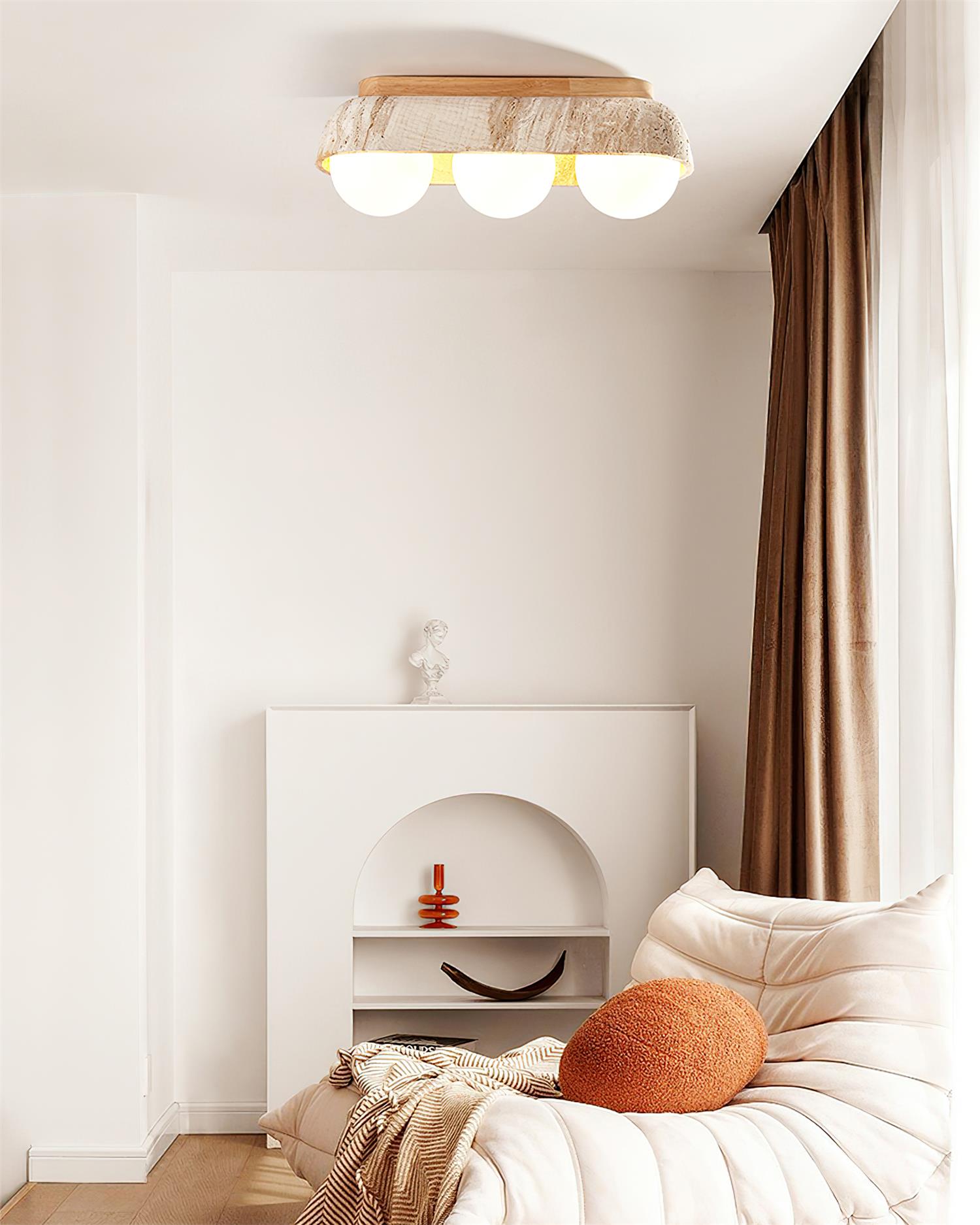 Ritta Ceiling Light Travertine Rectangular - Neutralighting