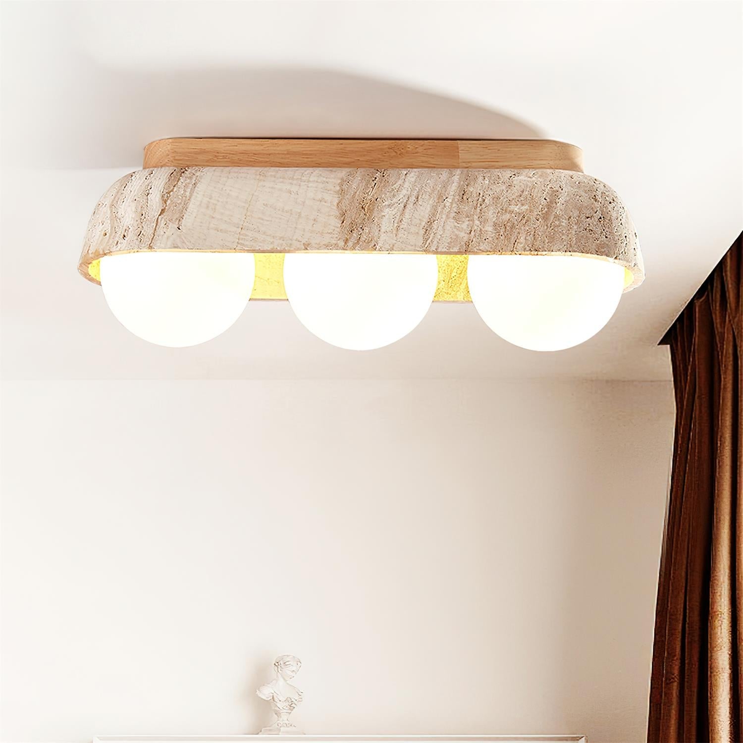 Ritta Ceiling Light Travertine Rectangular - Neutralighting