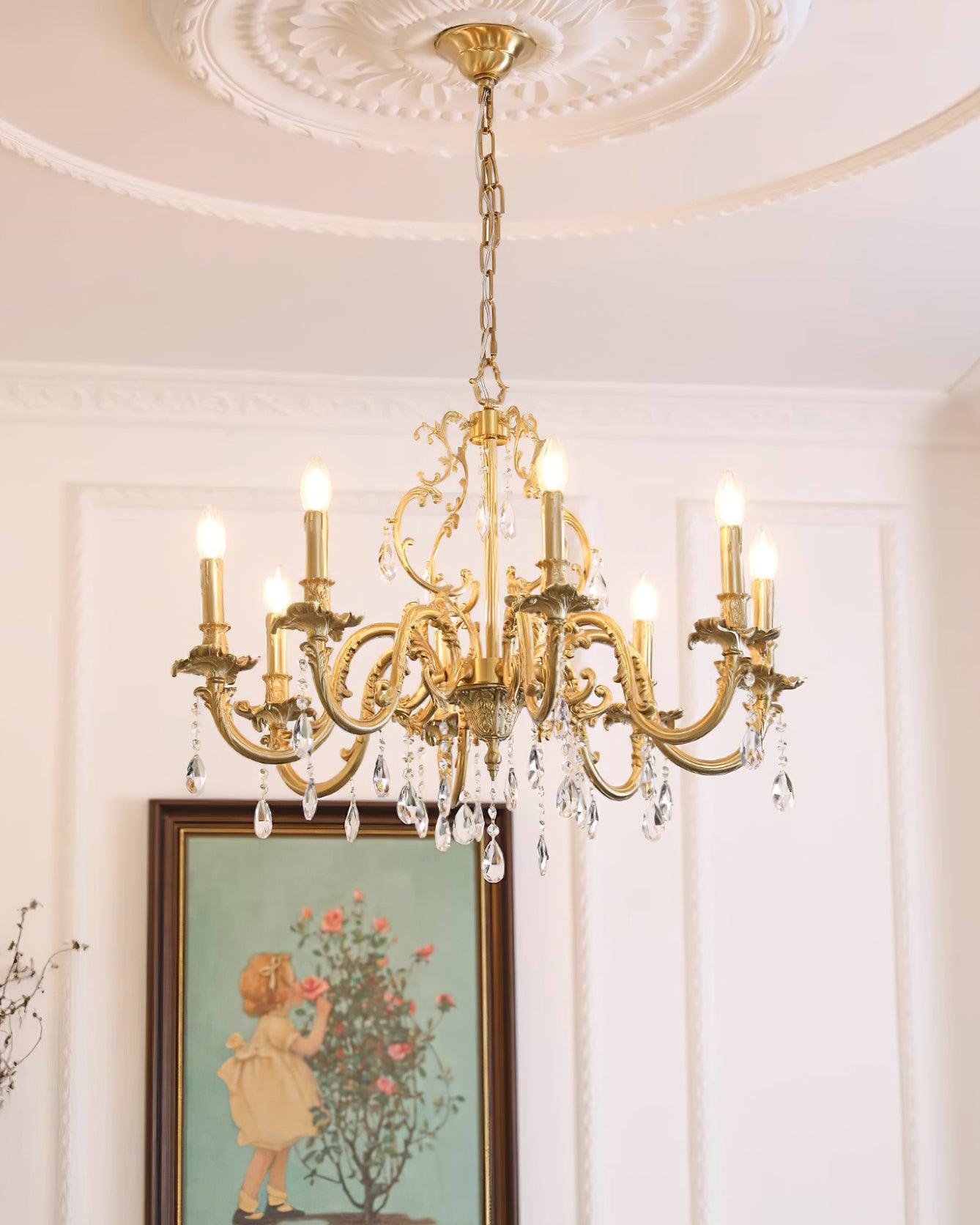 Elvion Classic Brass Crystal Chandelier - Neutralighting
