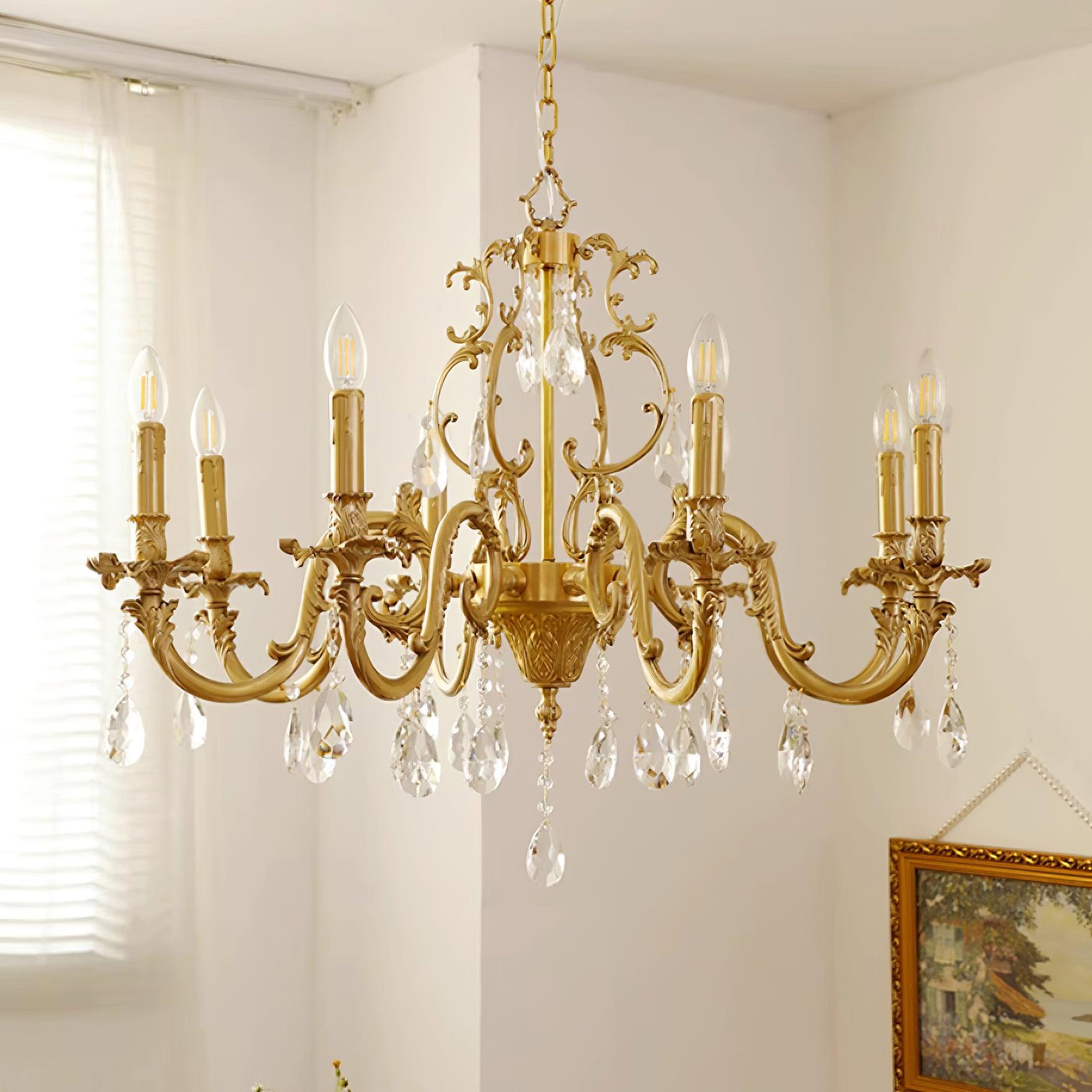 Elvion Classic Brass Crystal Chandelier - Neutralighting