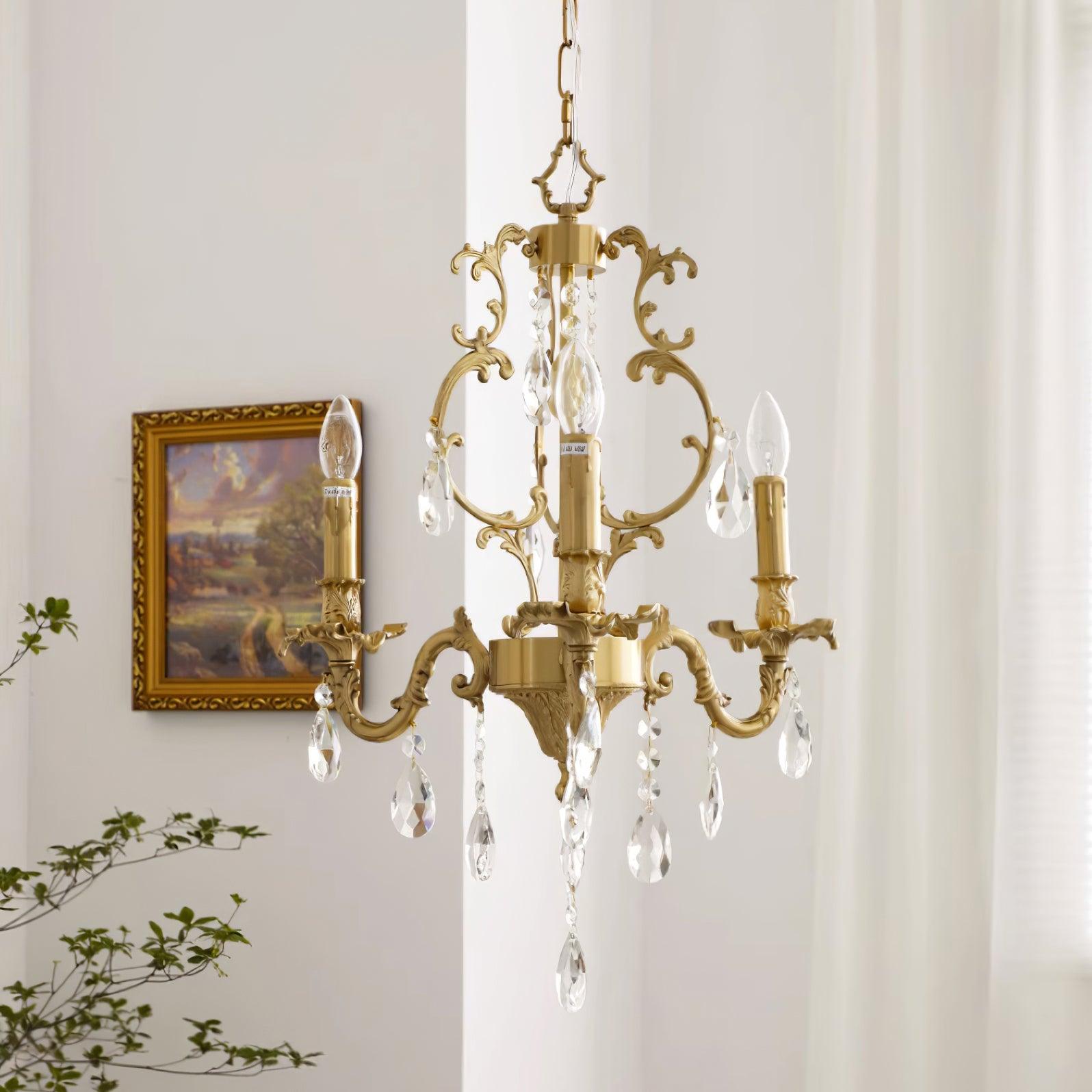 Elvion Classic Brass Crystal Chandelier - Neutralighting